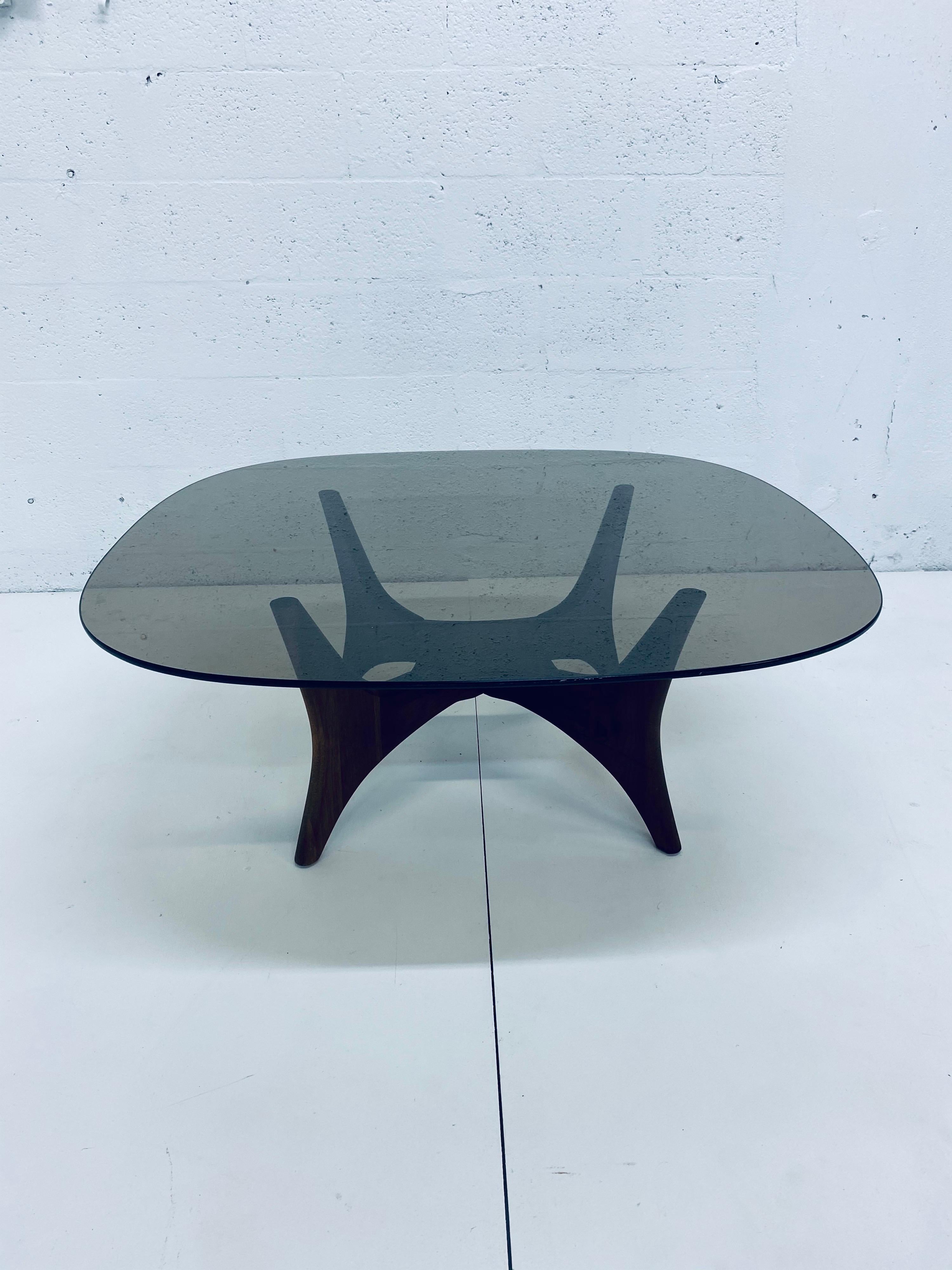 Adrian Pearsall Sculptural Walnut Coffee Table with Glass Top and Planter Space 8