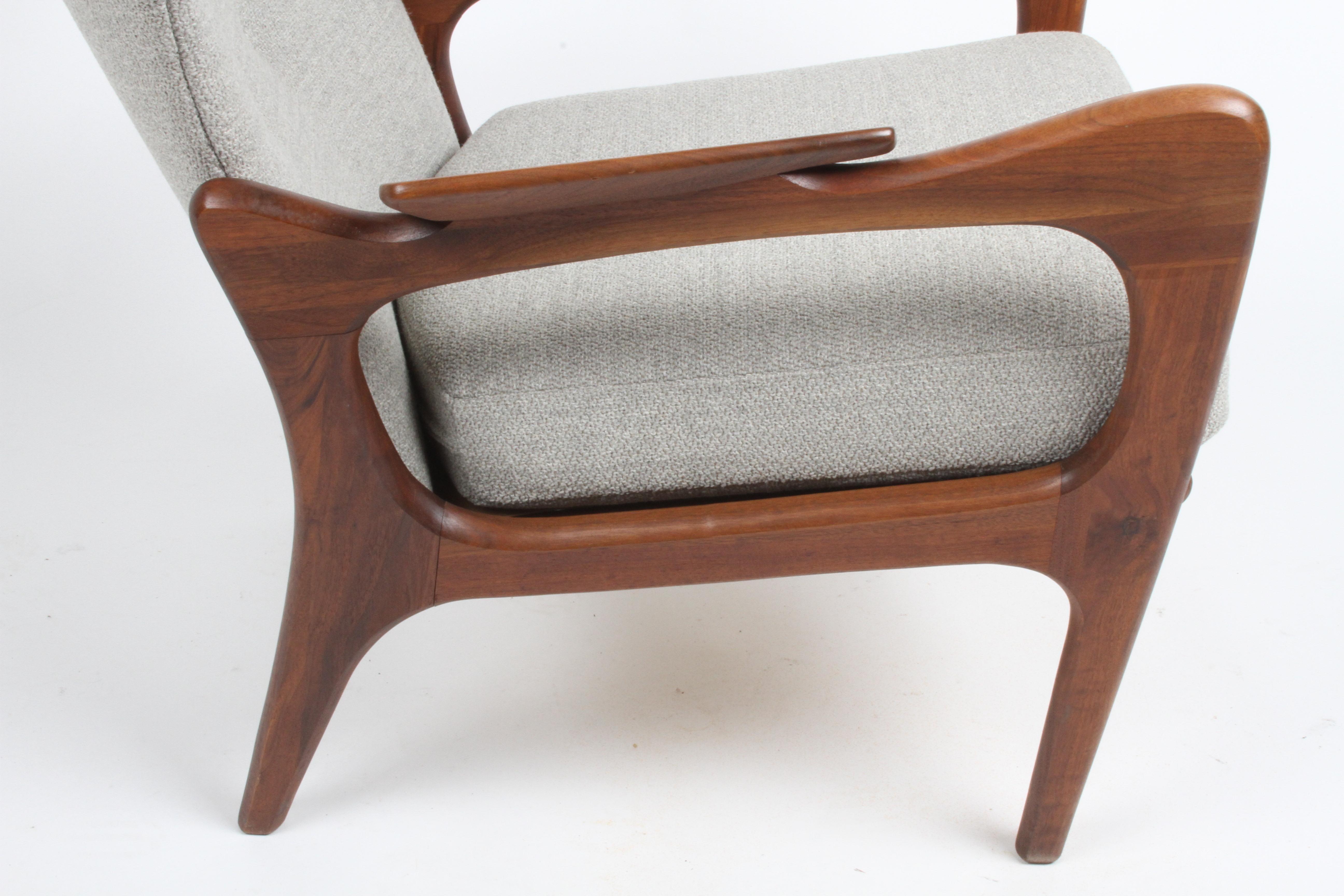 Mid-20th Century Adrian Pearsall Sculptural Walnut Frame Wingback Lounge Chair for Craft Assoc. 