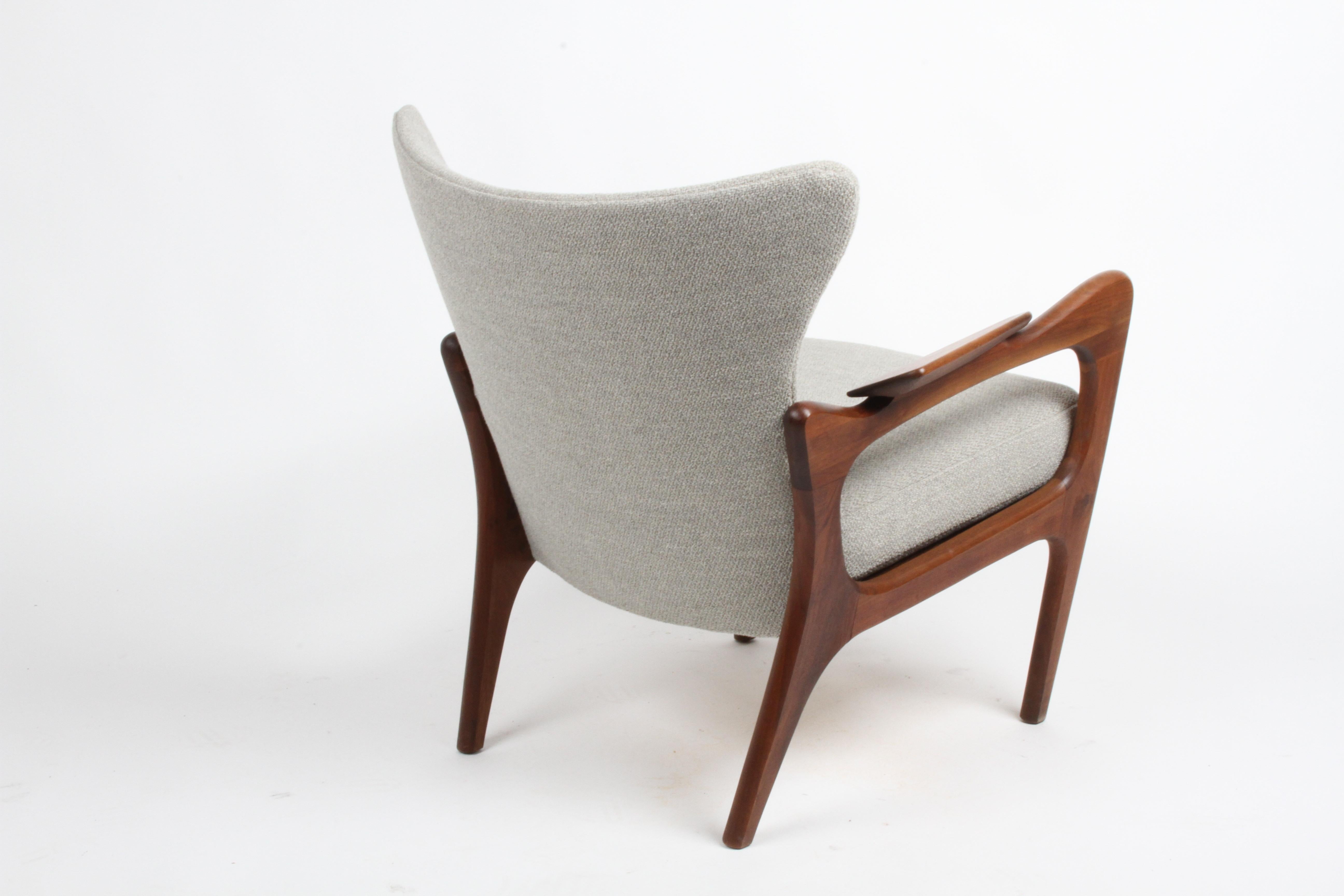 Adrian Pearsall Sculptural Walnut Frame Wingback Lounge Chair for Craft Assoc. 2