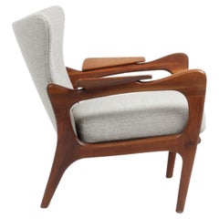 Adrian Pearsall Sculptural Walnut Frame Wingback Lounge Chair for Craft Assoc. 