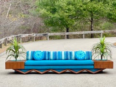 Adrian Pearsall Sculptural Walnut Zig Zag Sofa