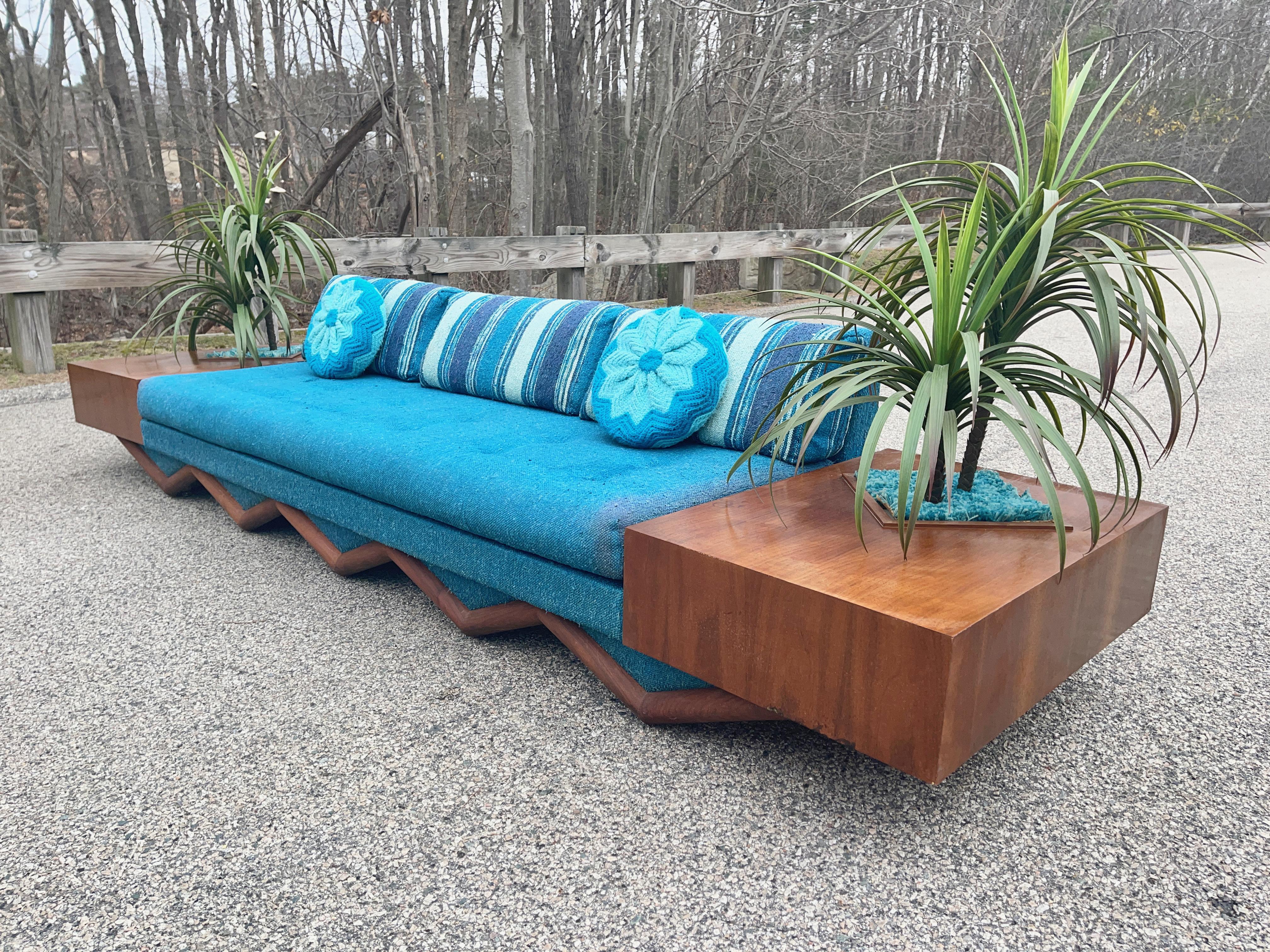 American Adrian Pearsall Sculptural Walnut Zig Zag Sofa