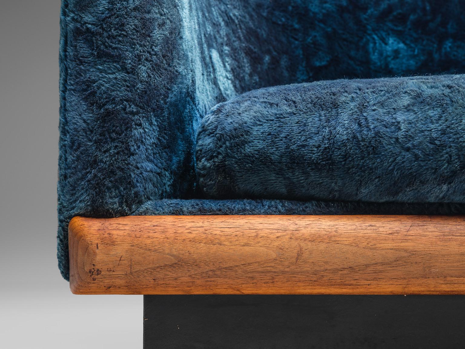 Adrian Pearsall Meeresblaues Sofa „Cloud“  (Moderne der Mitte des Jahrhunderts) im Angebot