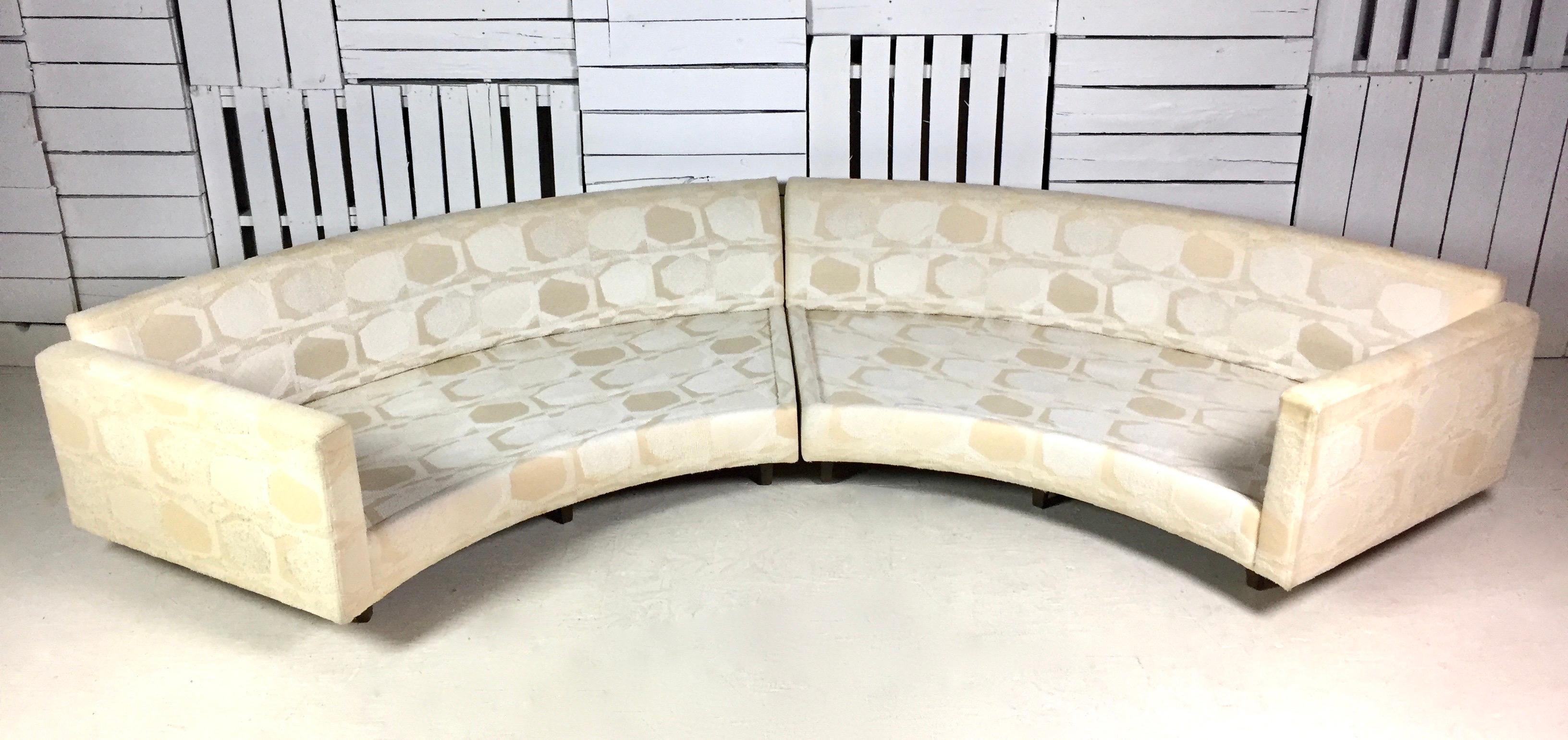 Authentic Adrian Pearsall sectionals are some of his most dramatic creations. They also need space! Please peruse our growing collection of rare Pearsall pieces which we will be listing this month.

Adrian Pearsall semi-circular sectional sofa by