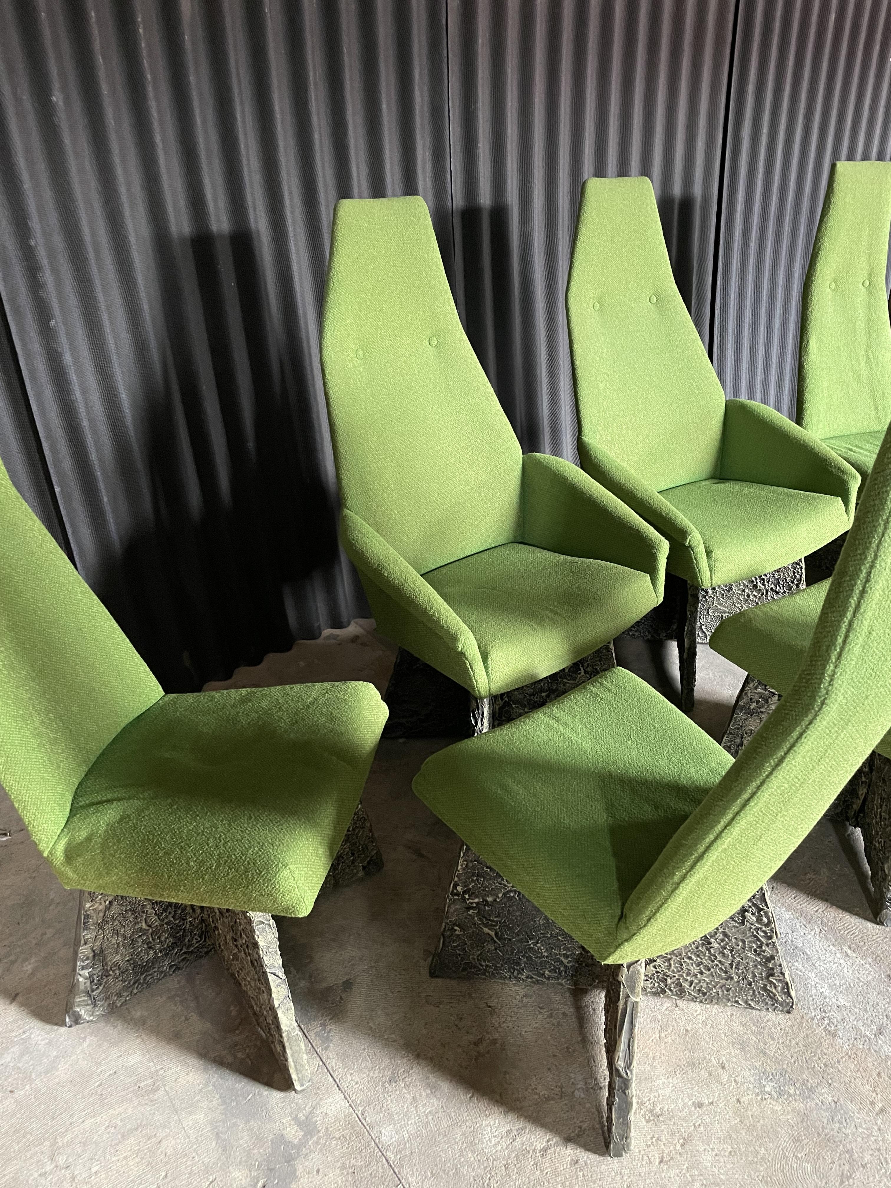 Adrian Pearsall Set of 6 Brutalist Dining Chairs In Good Condition For Sale In Southampton, NJ