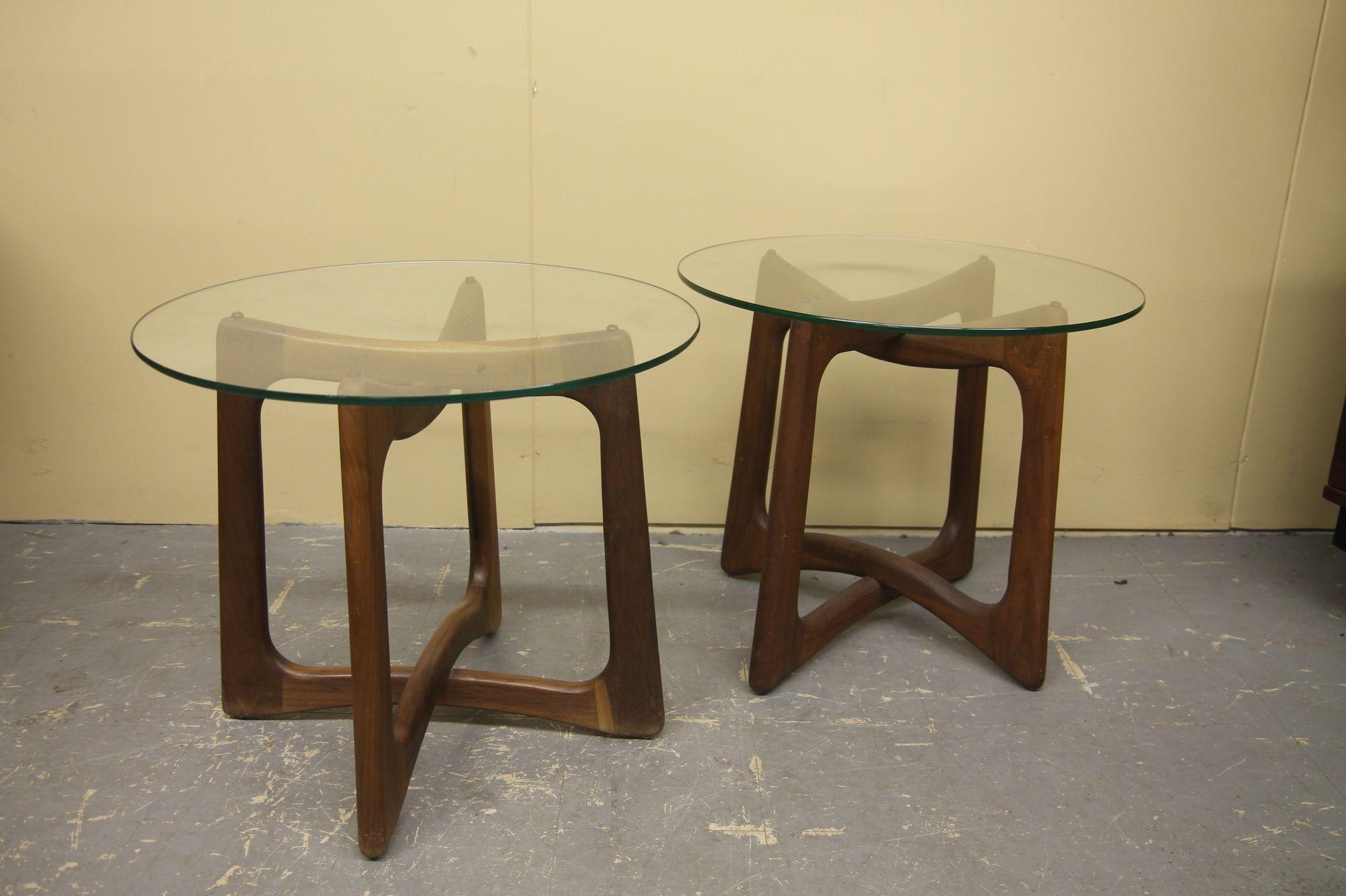 Great pair of Craft Associates side tables designed by Adrian Pearsall. This style does not show up often. Have also just listed the coffee table that went with these tables.