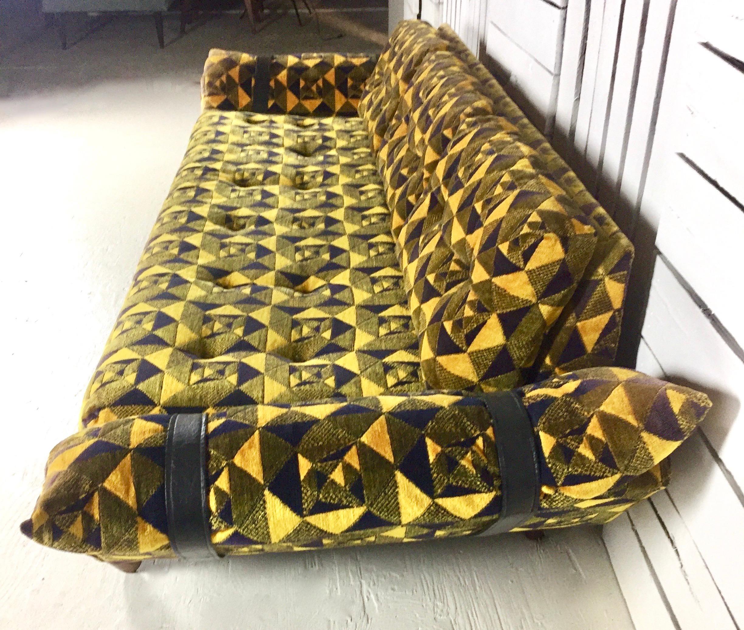 American Adrian Pearsall Signed Craft Associates Black and Yellow Midcentury Sofa