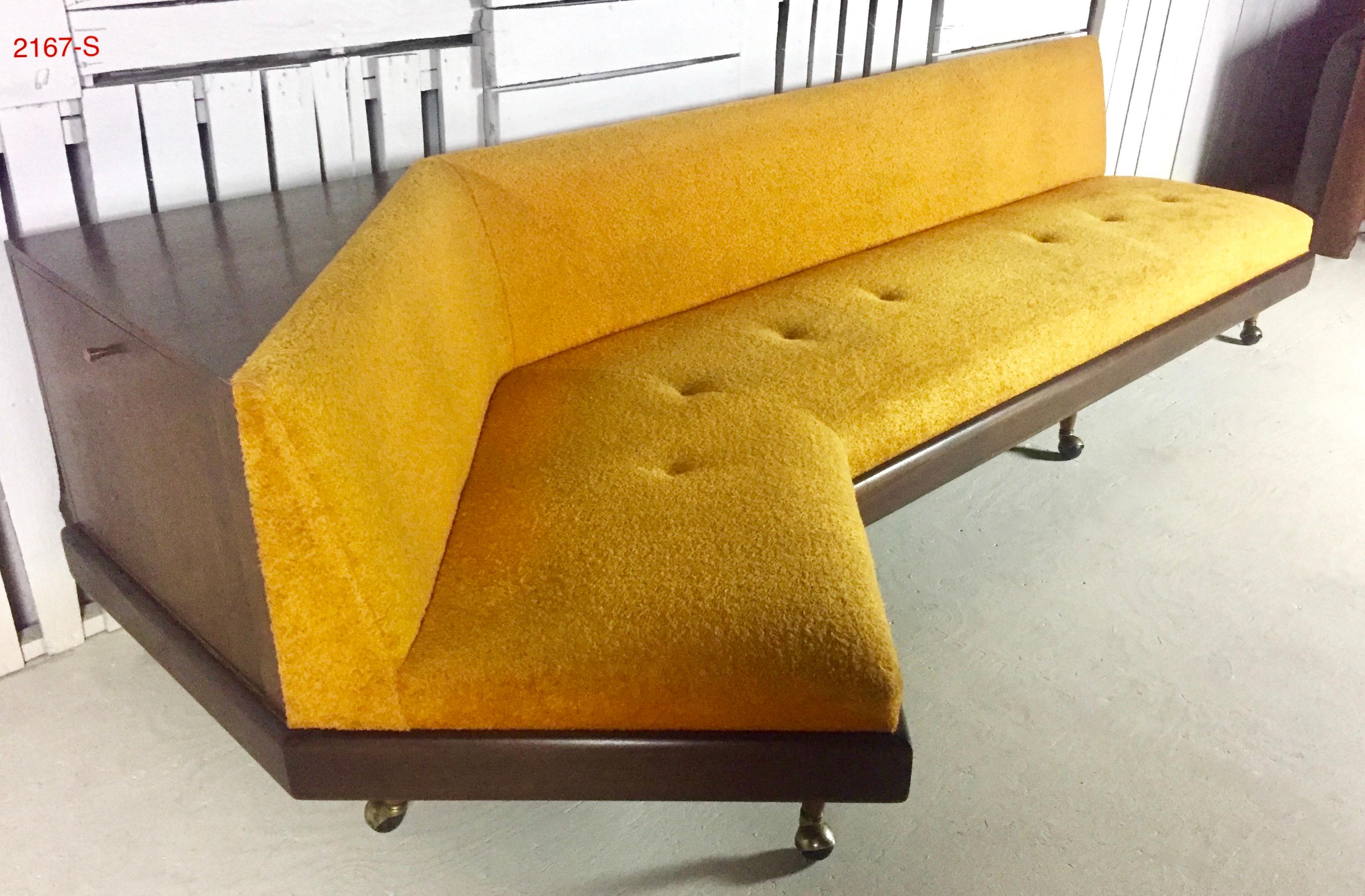 Adrian Pearsall Signed Craft Associates Sofa Midcentury Built-in Cabinet 2167-s 2