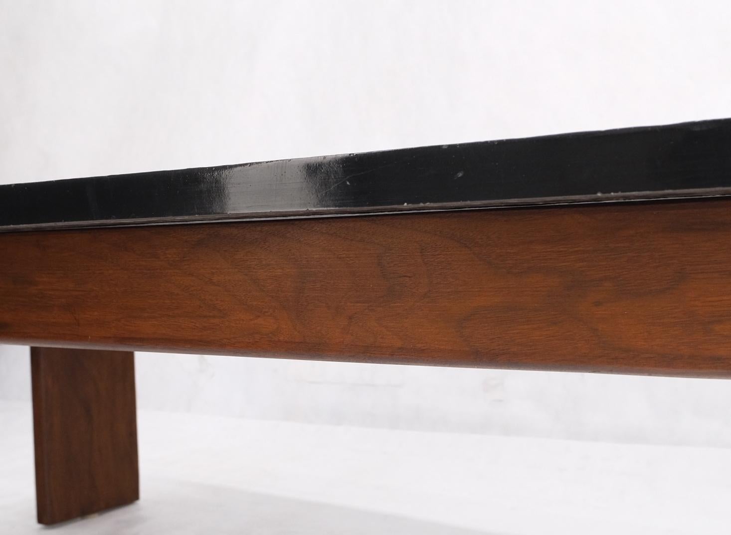 Oiled Adrian Pearsall Slate Textured Top Walnut Base Rectangle Coffee Table Mint