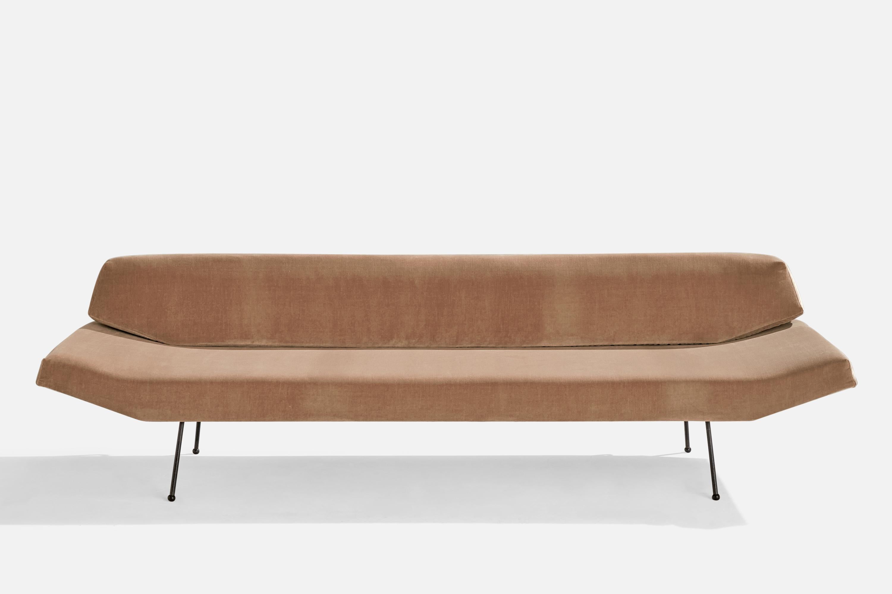 Mid-Century Modern Adrian Pearsall, Sofa, Iron, Velvet, USA, 1950s