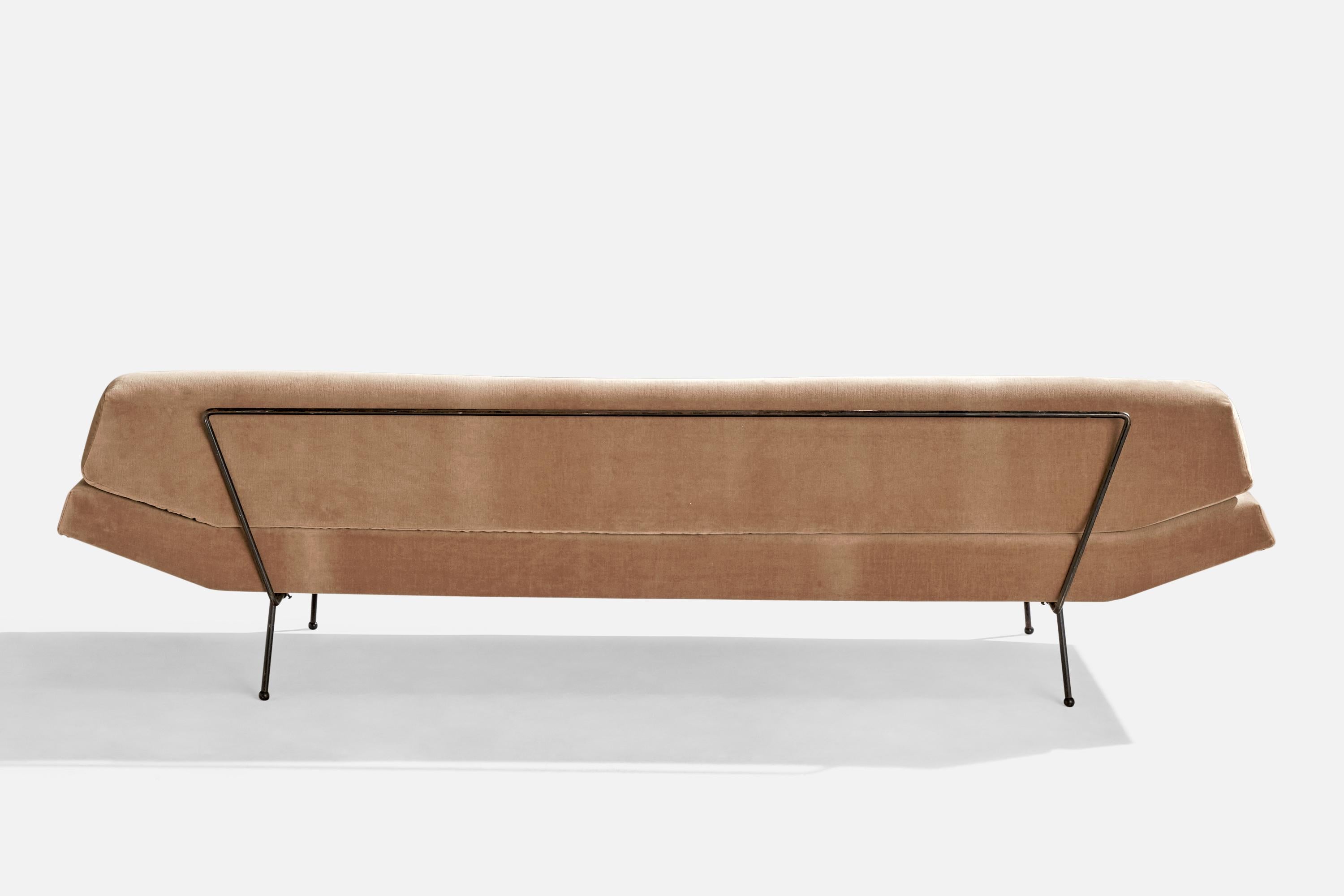 American Adrian Pearsall, Sofa, Iron, Velvet, USA, 1950s