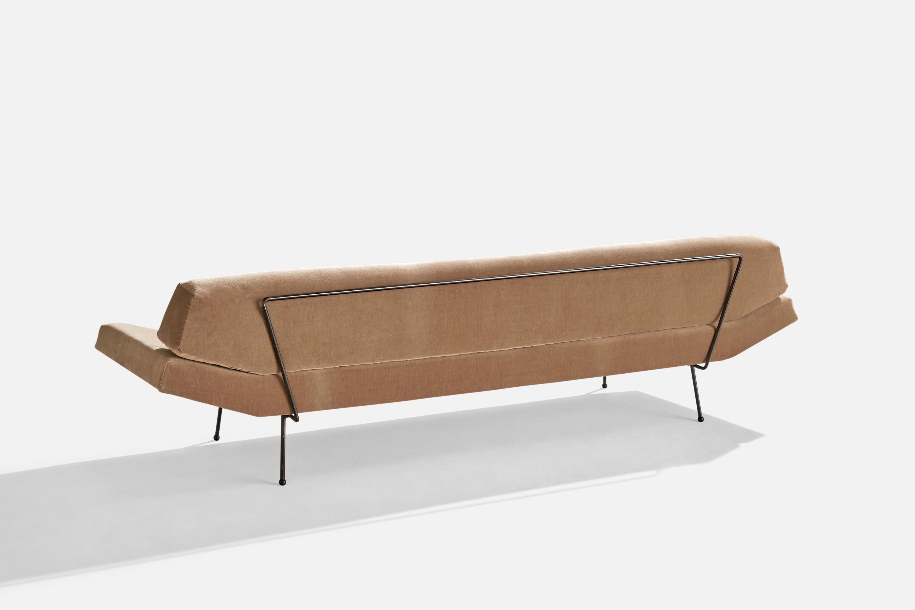 Adrian Pearsall, Sofa, Iron, Velvet, USA, 1950s In Good Condition In High Point, NC