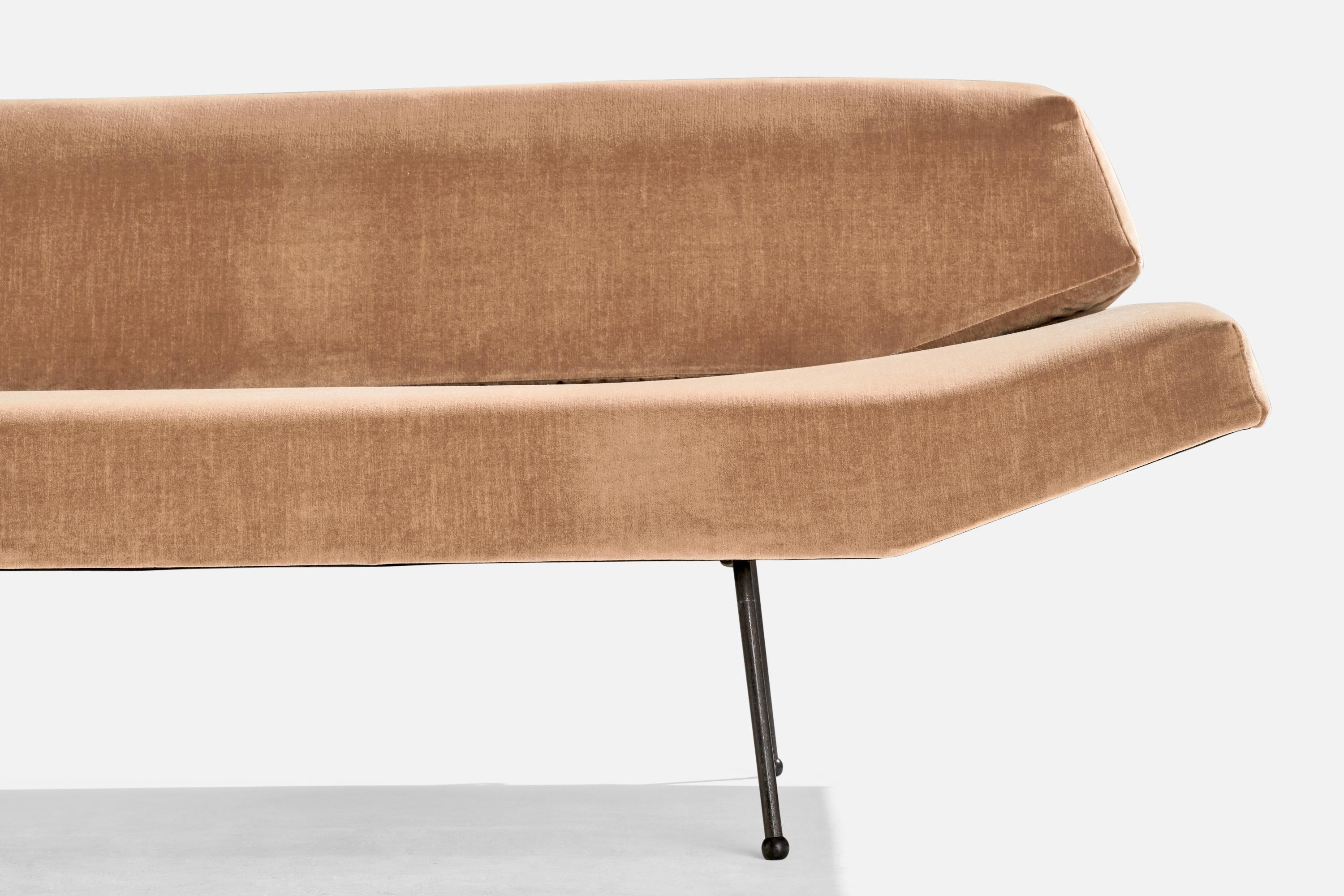 Mid-20th Century Adrian Pearsall, Sofa, Iron, Velvet, USA, 1950s