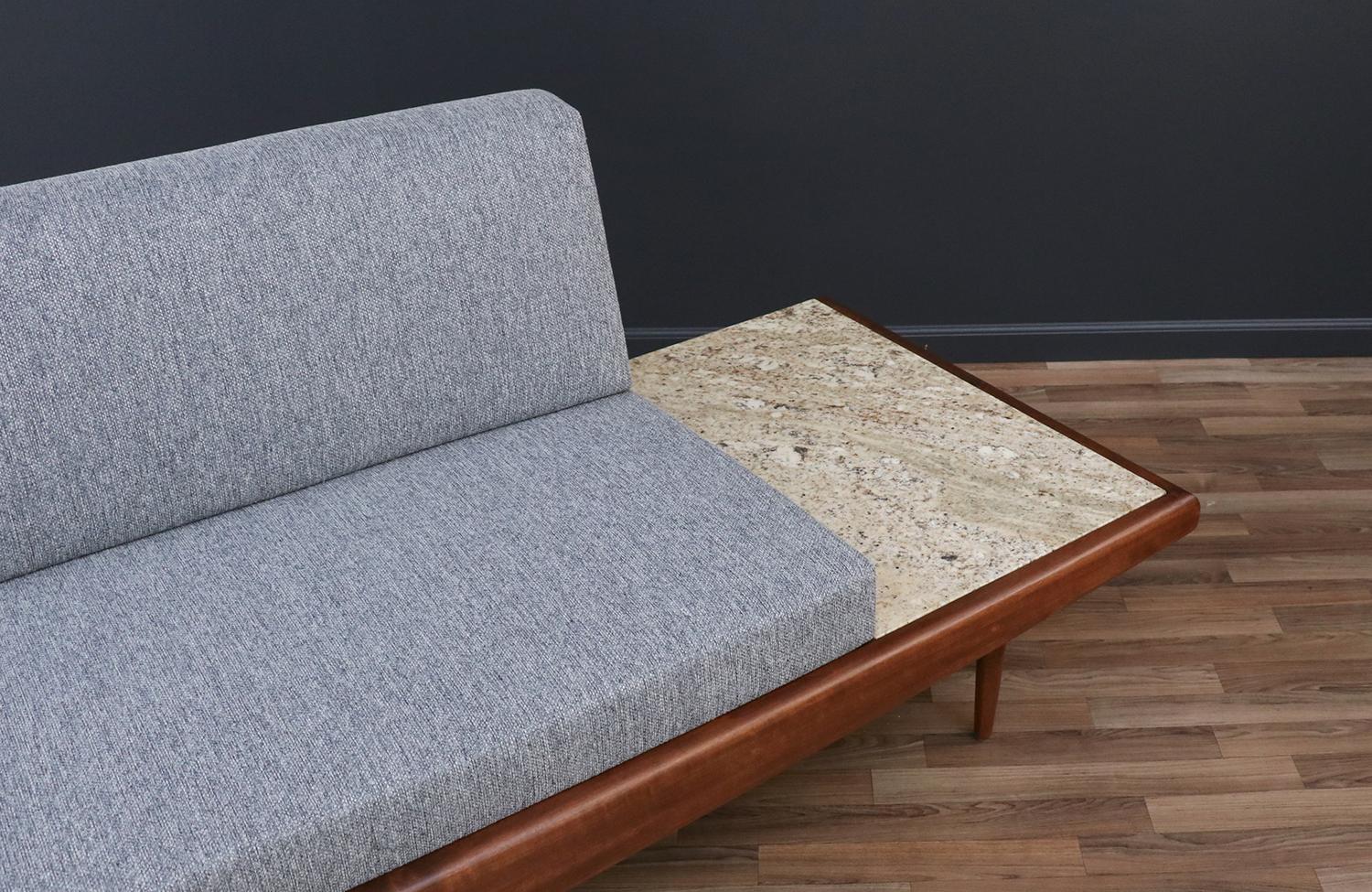 Adrian Pearsall Sofa with Travertine Side Tables for Craft Associates For Sale 3