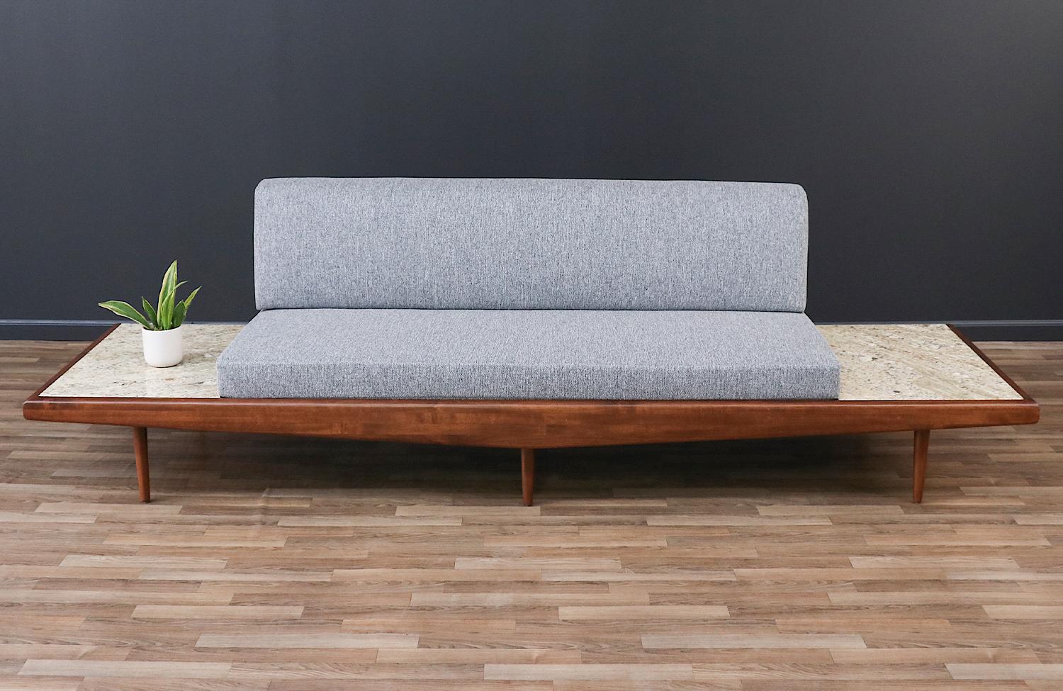 Mid-Century Modern Adrian Pearsall Sofa with Travertine Side Tables for Craft Associates For Sale