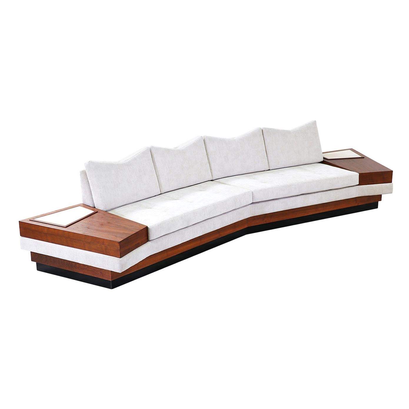 Adrian Pearsall Sofa with Travertine Top Side Tables for Craft Associates