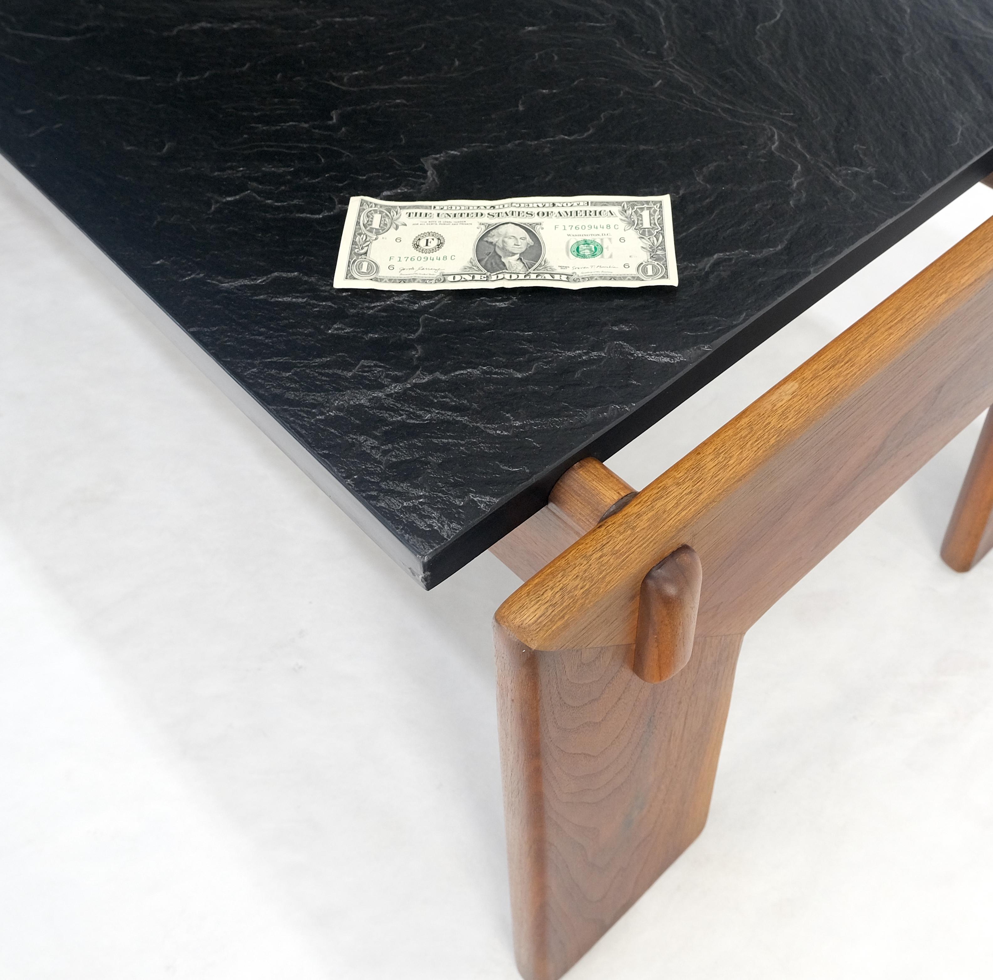 Adrian Pearsall Solid Walnut Slate Like Top 5' Long Rectangle Coffee Table MINT! For Sale 4