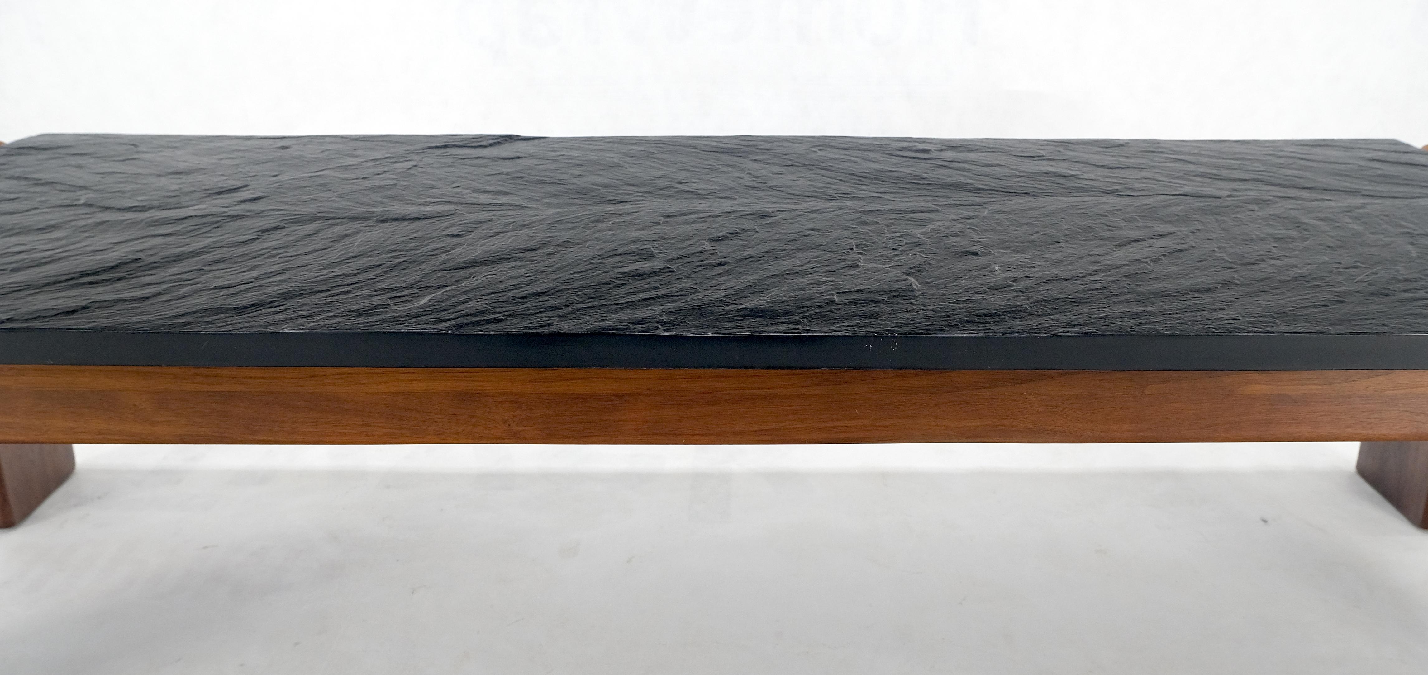 Adrian Pearsall Solid Walnut Slate Like Top 5' Long Rectangle Coffee Table MINT! For Sale 1