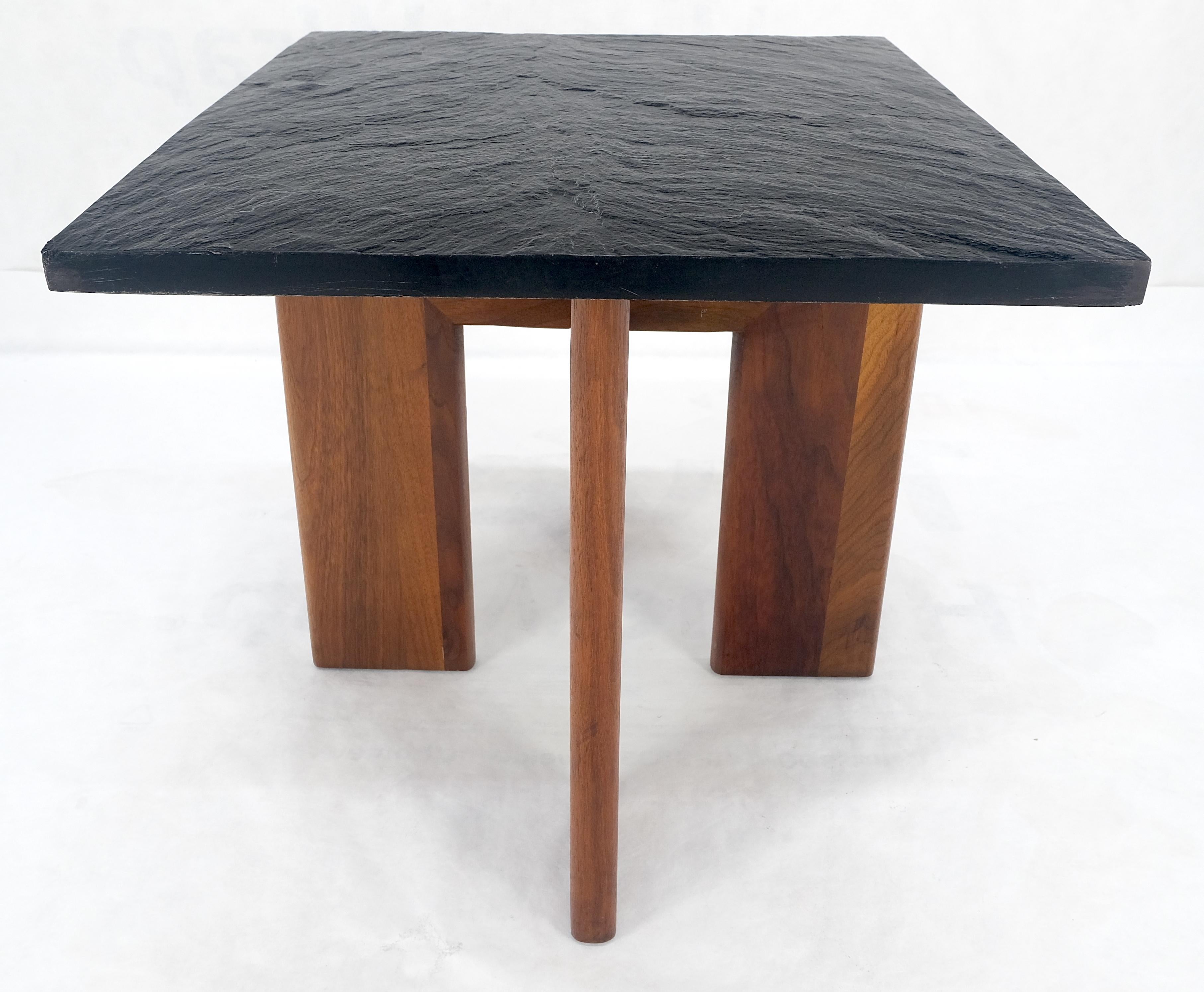 Adrian Pearsall Solid Walnut Slate Like Top Composite Top End Side Table Mint In Good Condition For Sale In Rockaway, NJ