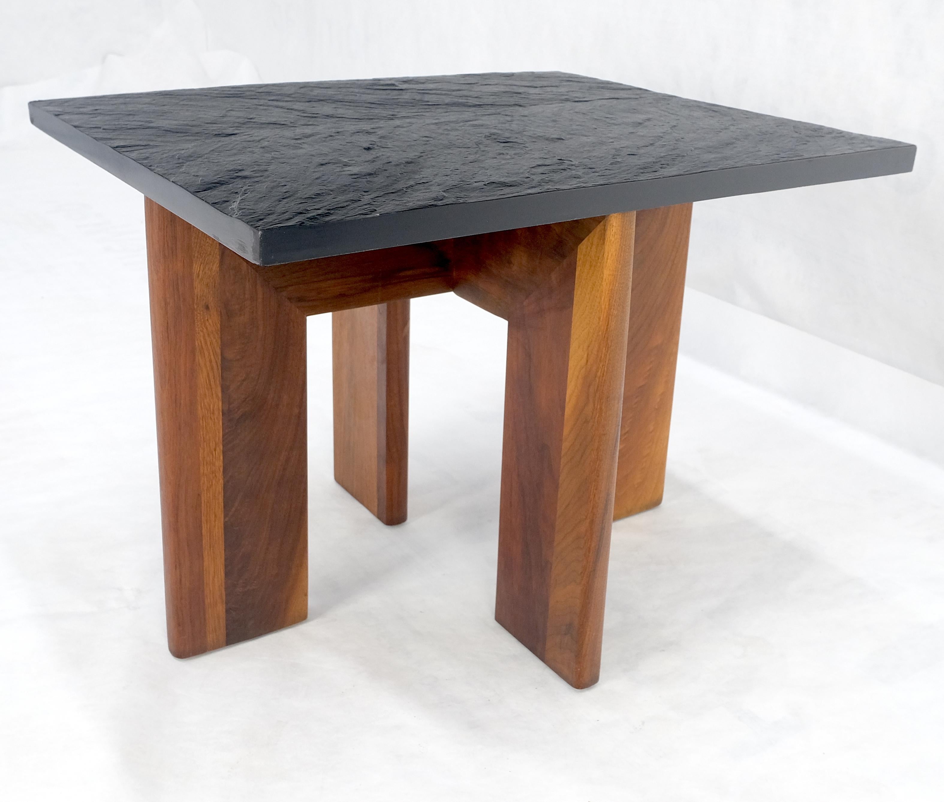 20th Century Adrian Pearsall Solid Walnut Slate Like Top Composite Top End Side Table Mint For Sale