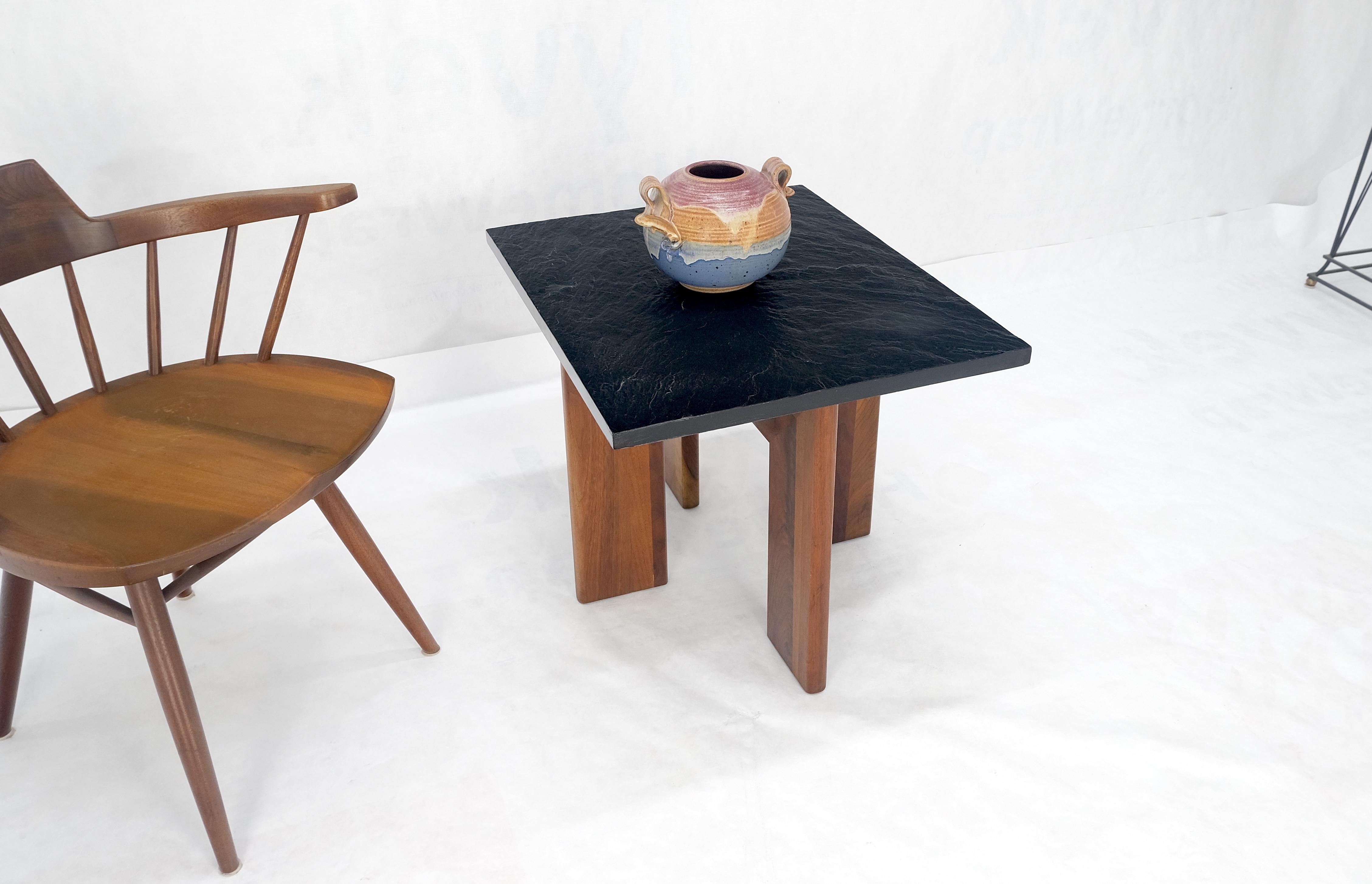 Resin Adrian Pearsall Solid Walnut Slate Like Top Composite Top End Side Table Mint For Sale