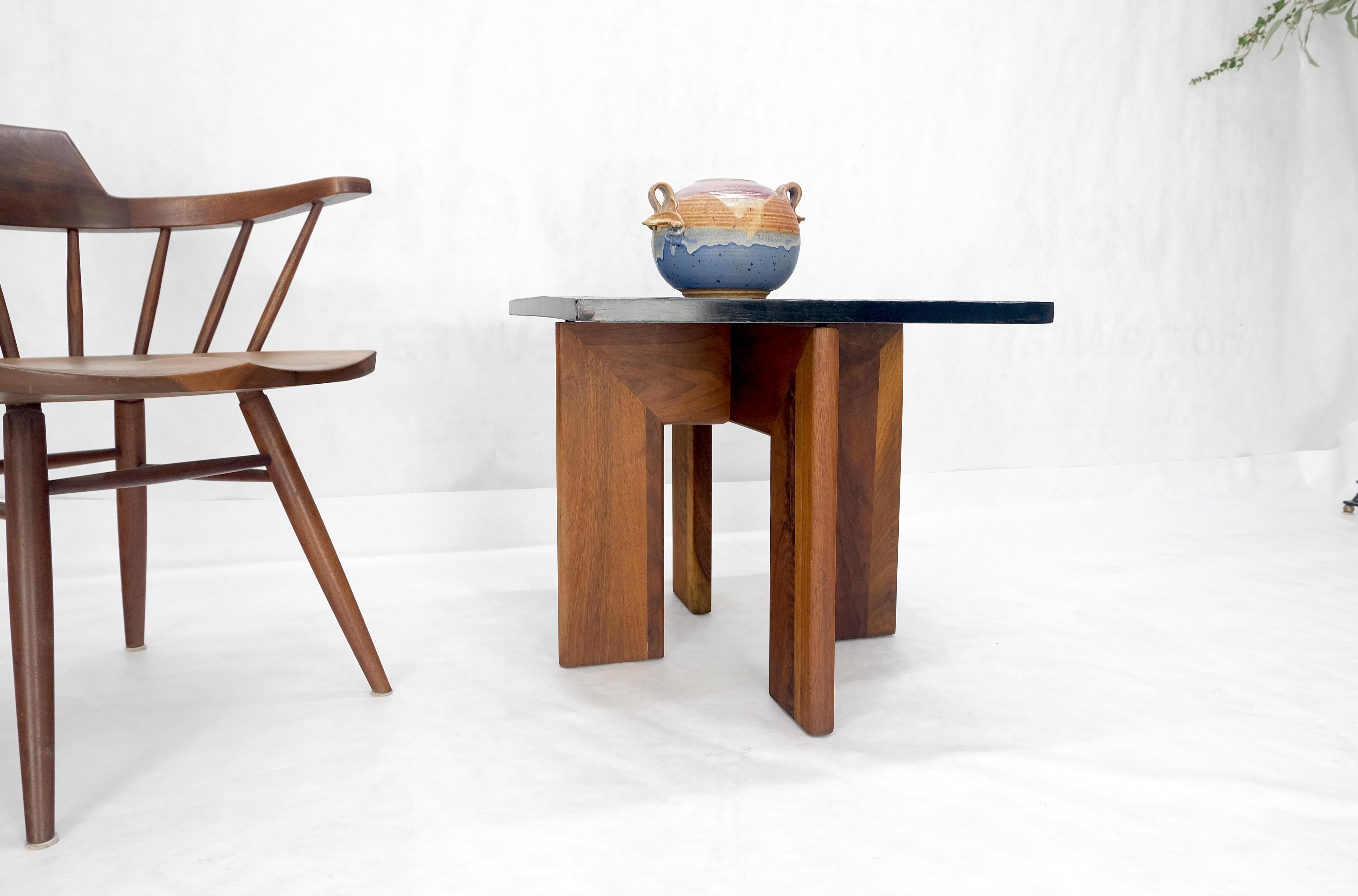 Adrian Pearsall Solid Walnut Slate Like Top Composite Top End Side Table Mint For Sale 1