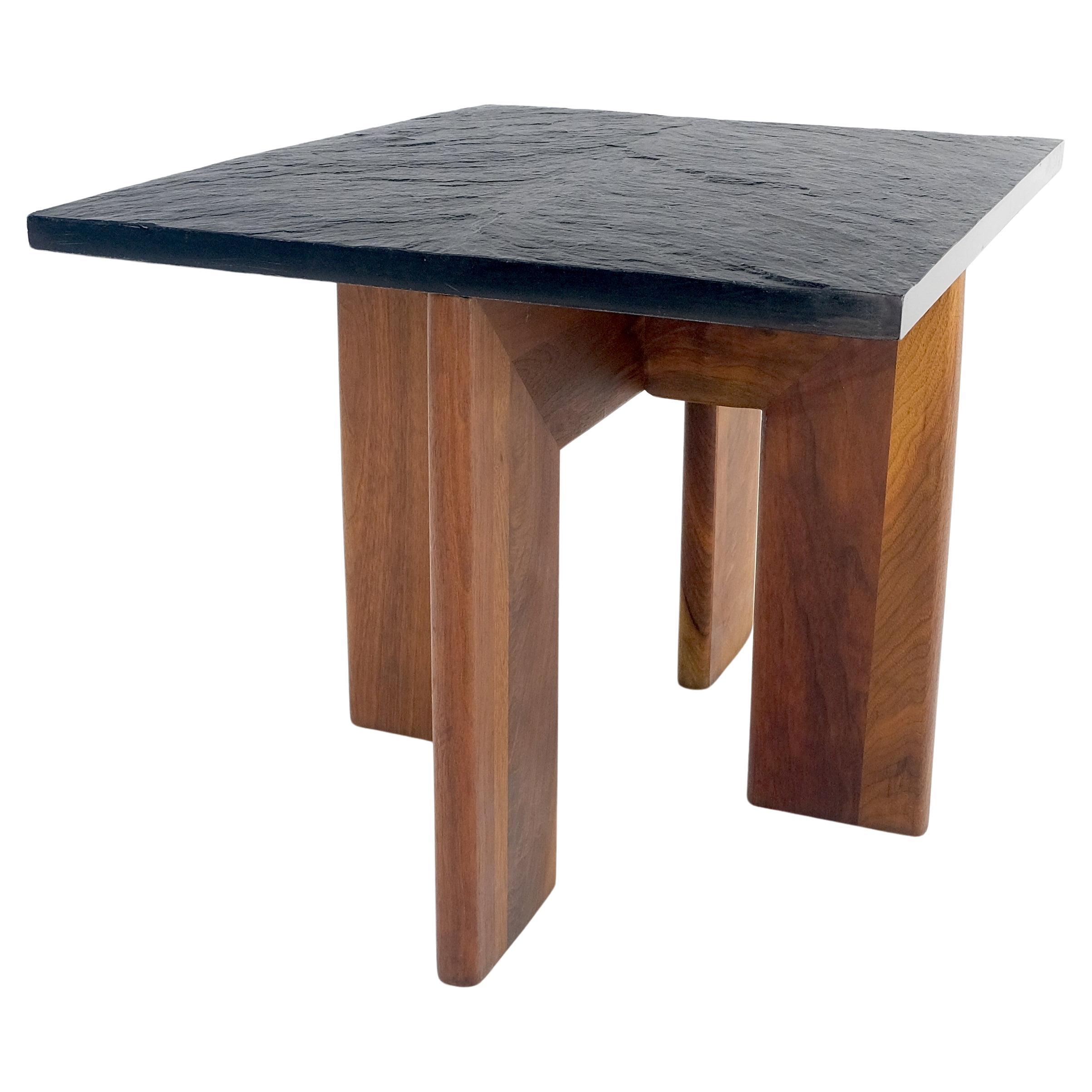 Adrian Pearsall Solid Walnut Slate Like Top Composite Top End Side Table Mint For Sale