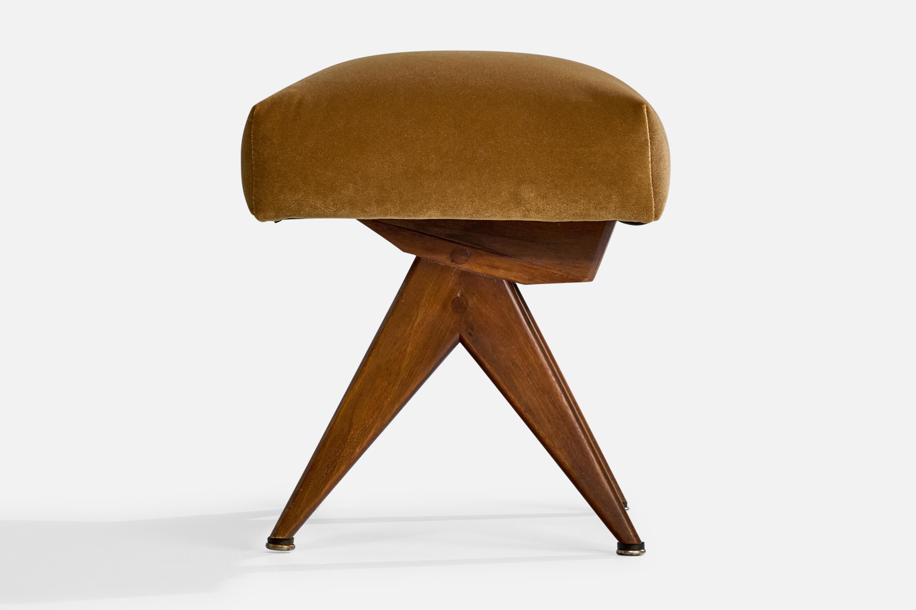 Velours Adrian Pearsall, tabourets, noyer, velours, États-Unis, années 1960 en vente
