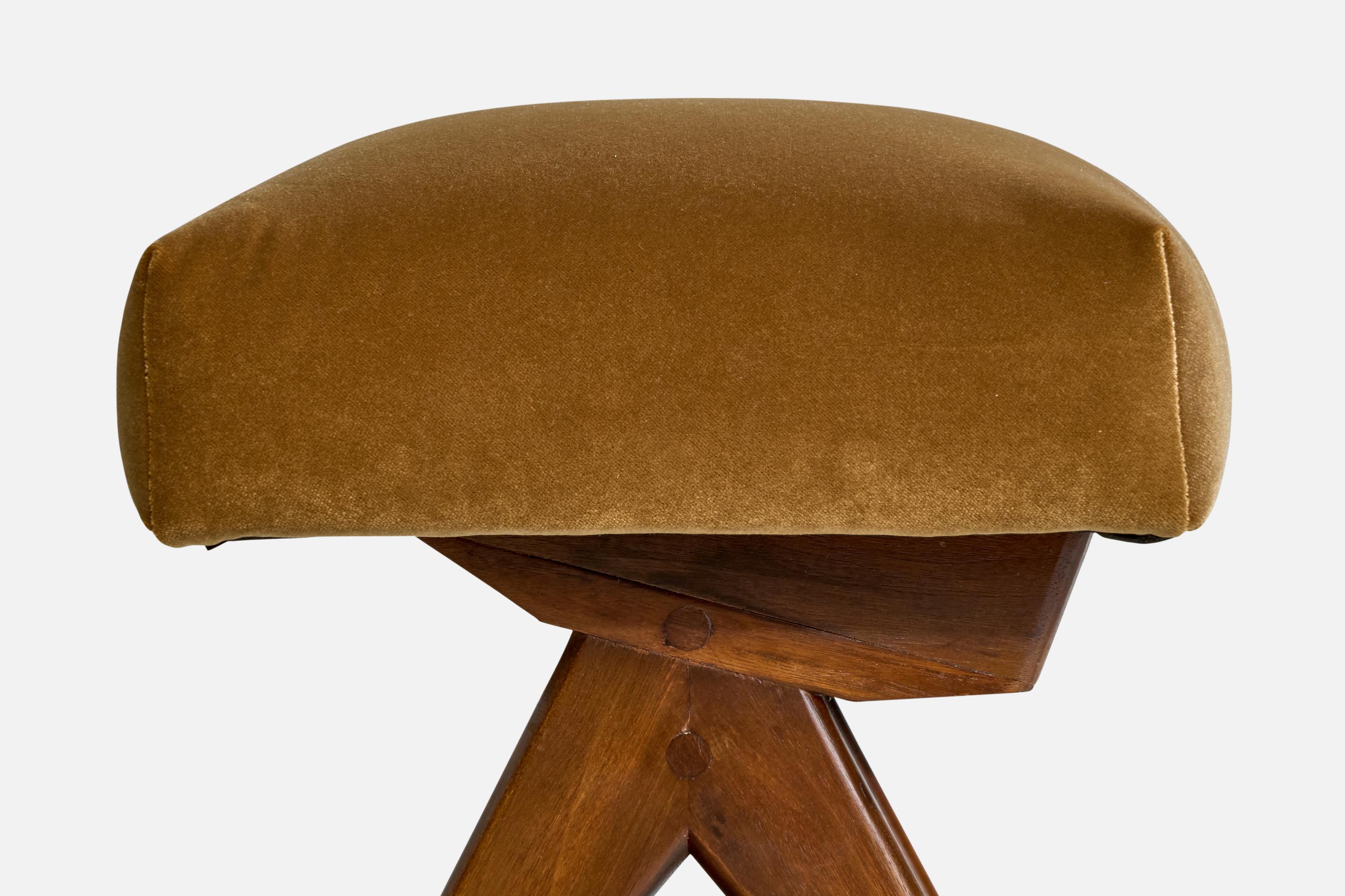 Adrian Pearsall, tabourets, noyer, velours, États-Unis, années 1960 en vente 1