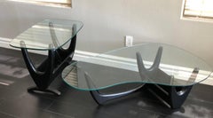 Adrian Pearsall Style Coffee Table and Side Table with Custom Planters