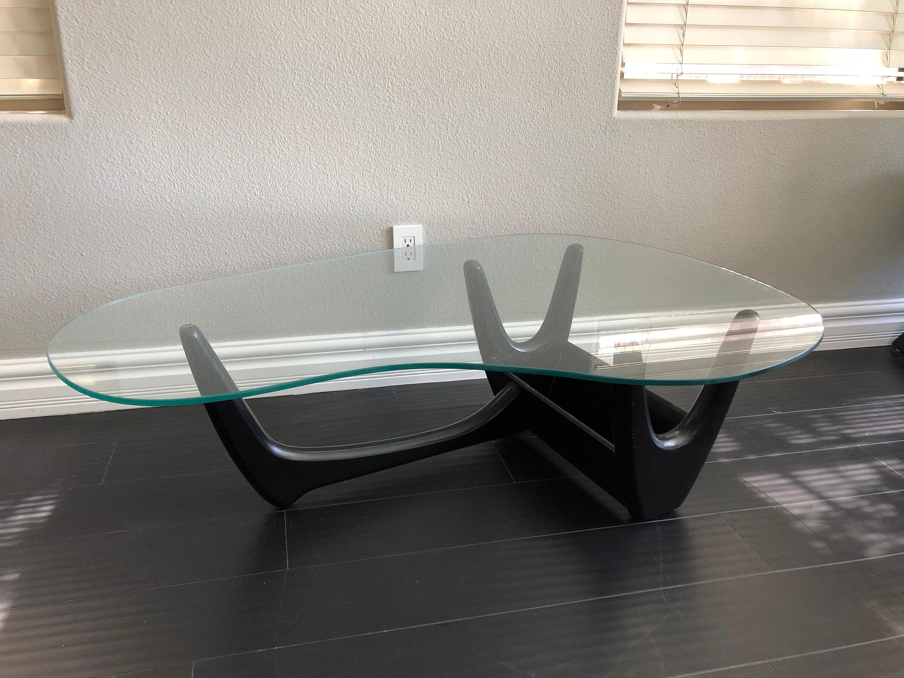 Mid-Century Modern Adrian Pearsall Style Coffee Table and Side Table with Custom Planters