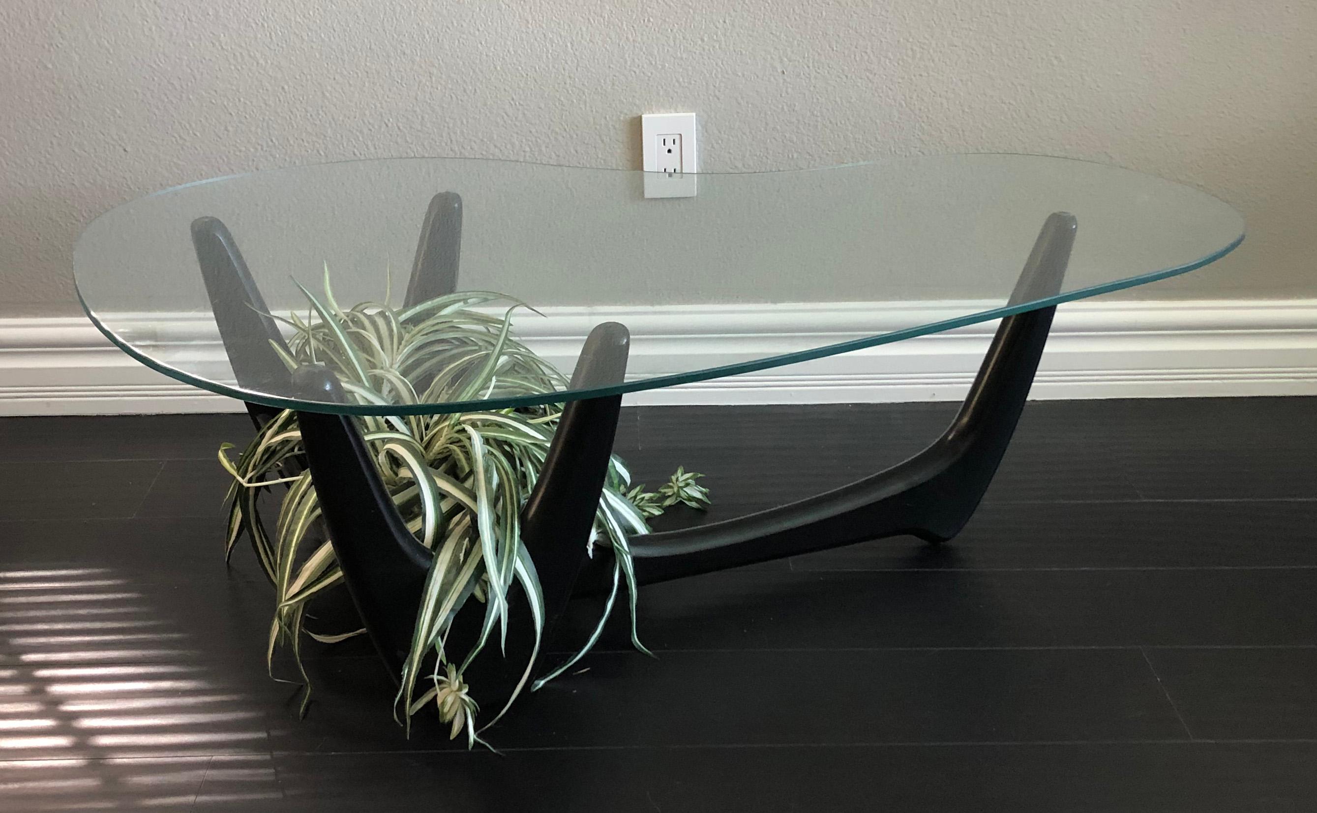 Wood Adrian Pearsall Style Coffee Table and Side Table with Custom Planters