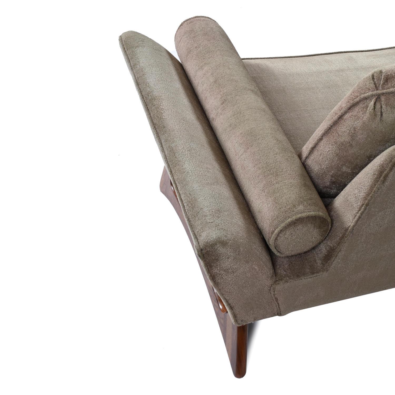 Adrian Pearsall Style Four Seat Walnut Wood Trim Mid-Century Modern Sofa 2