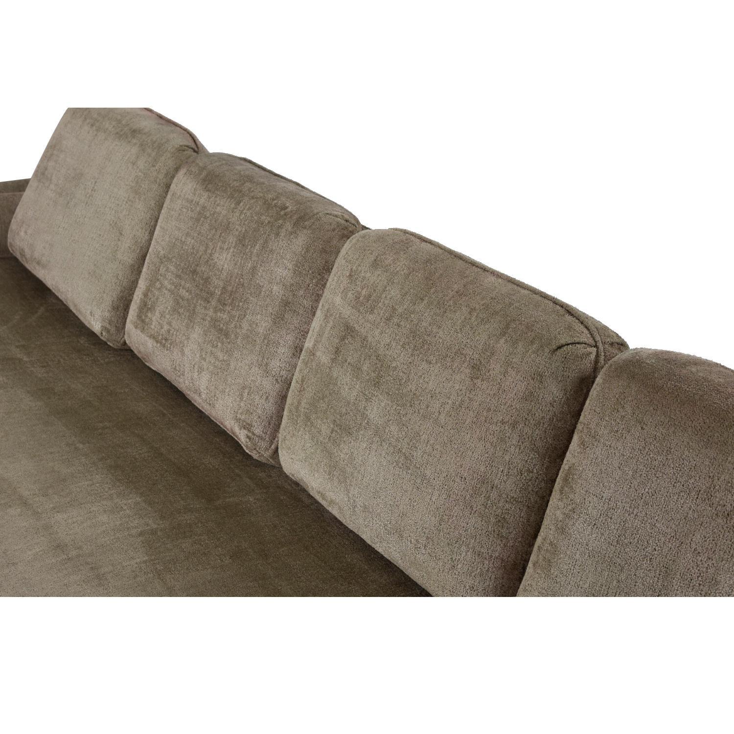 Adrian Pearsall Style Four Seat Walnut Wood Trim Mid-Century Modern Sofa 3
