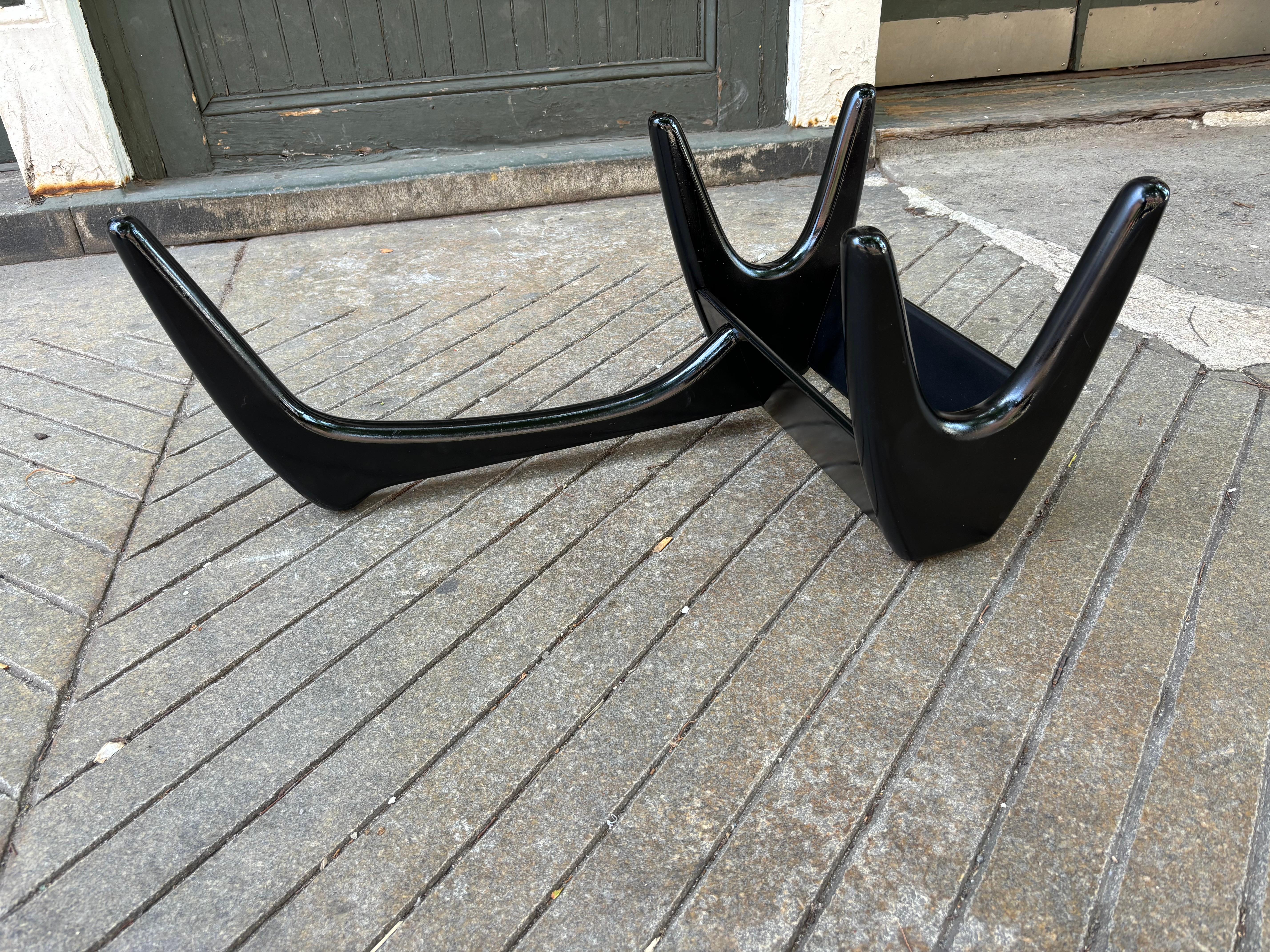 Adrian Pearsall Style Free Form Glass and Wood Coffee Table 7