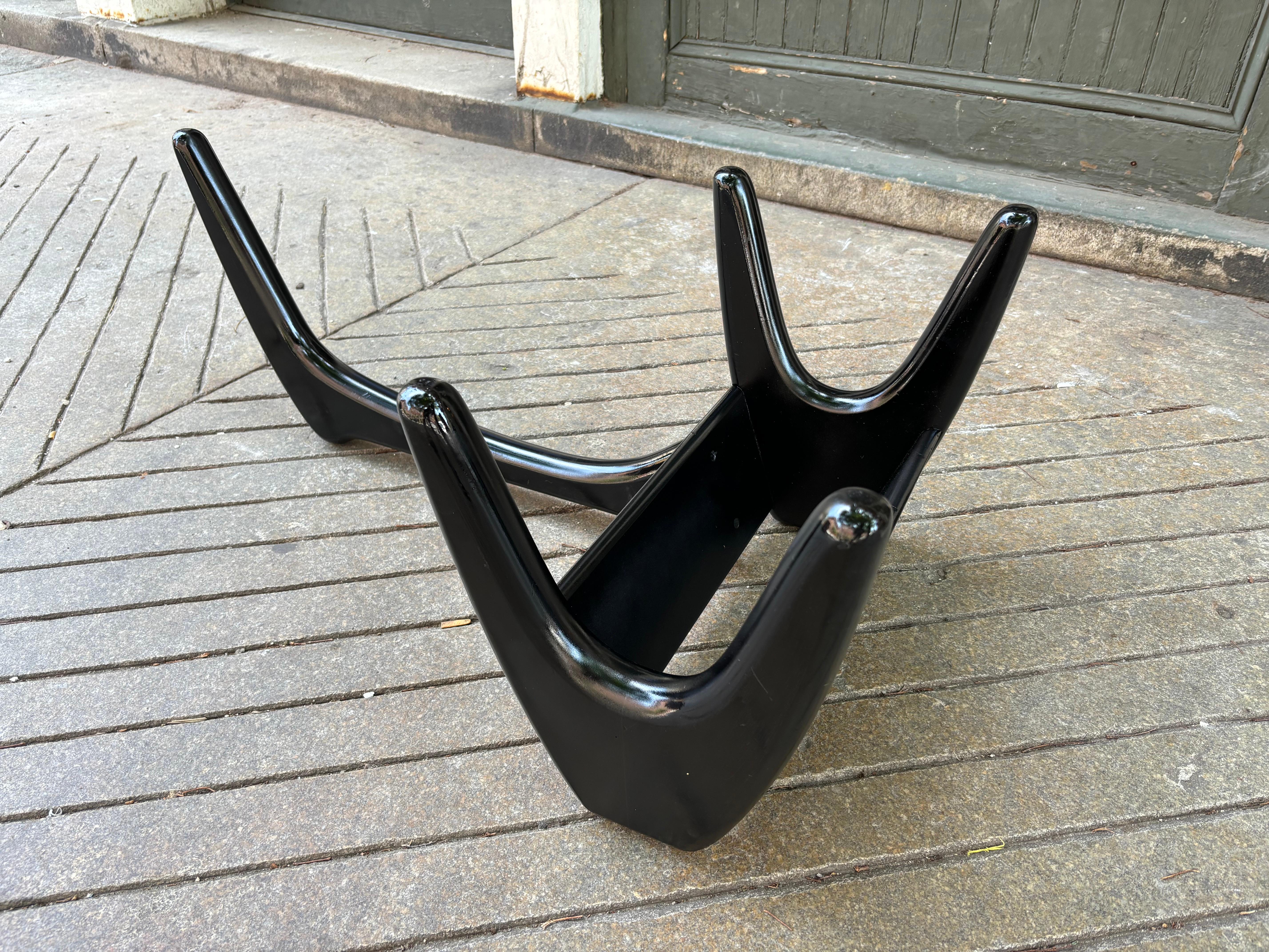 Adrian Pearsall Style Free Form Glass and Wood Coffee Table 9