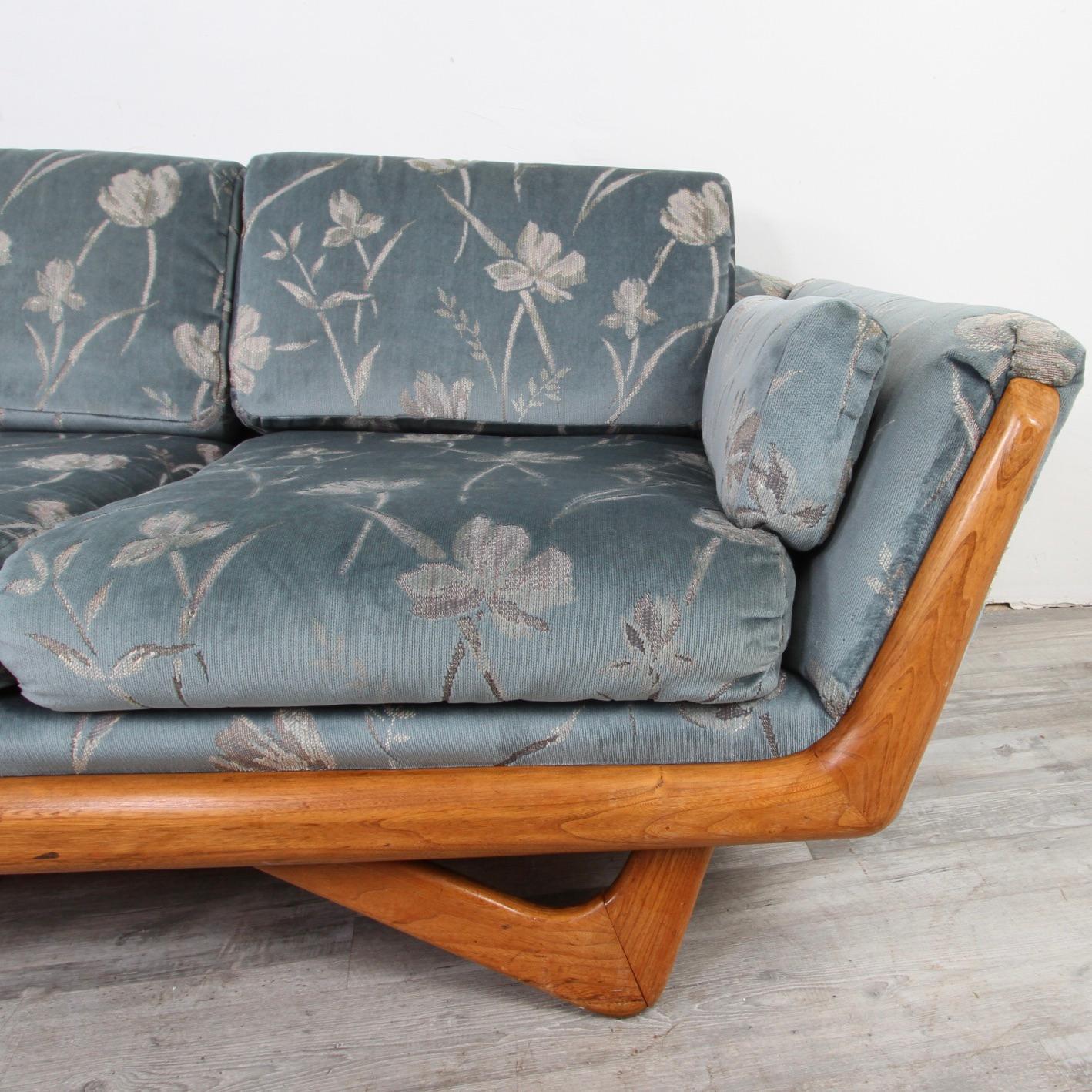 Mid-Century Modern Adrian Pearsall Style Gondola Sofa by Bassett Prestige For Sale