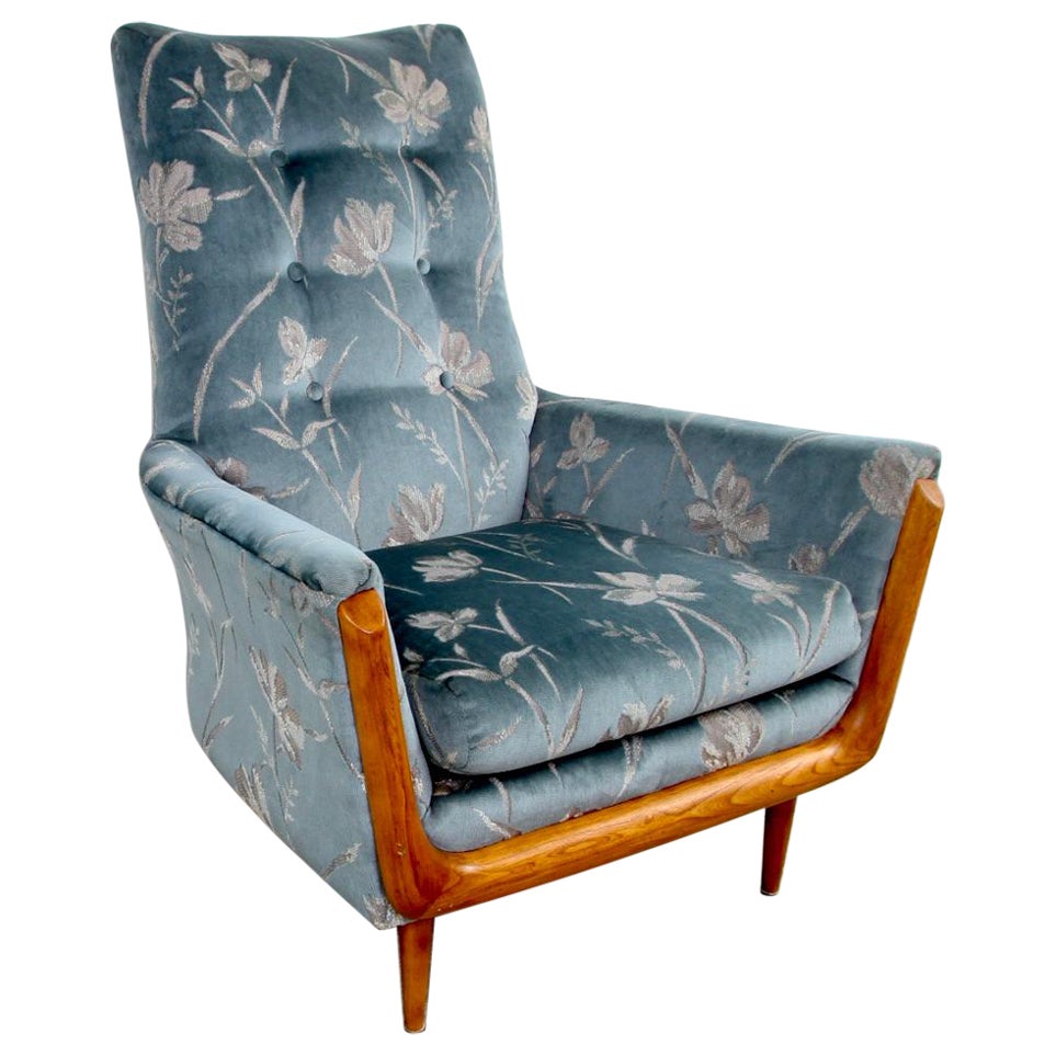 Adrian Pearsall Style High Back Lounge Chair by Bassett Prestige For Sale