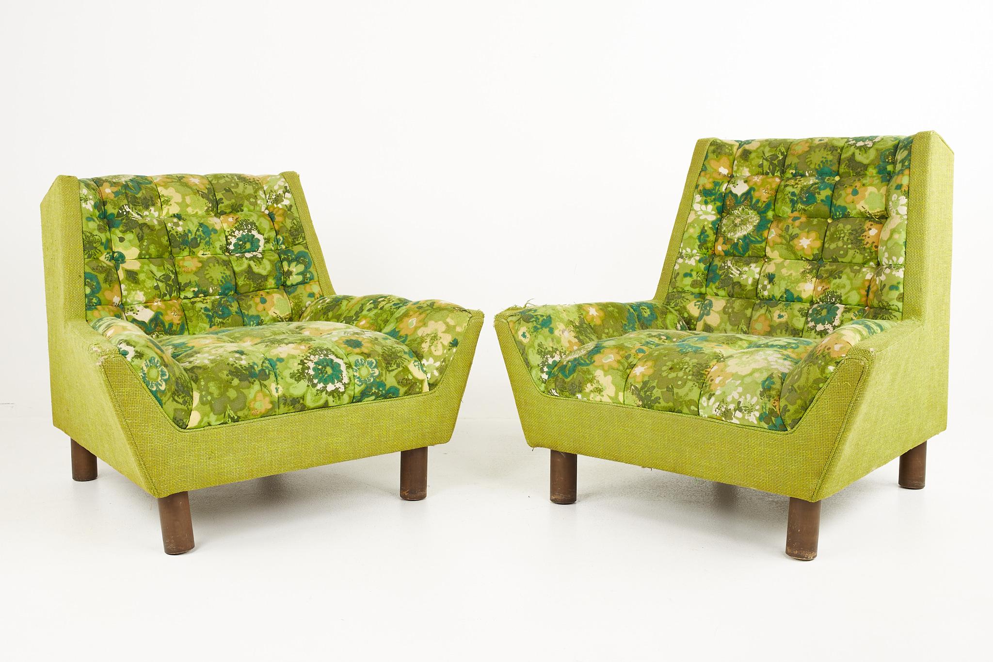 Adrian Pearsall Style Kroehler Mid Century His and Hers lounge chairs

Each chair measures: 38 wide x 33 deep x 35.5 inches high, the height on hers is 31.5 inches, with a seat height of 17 inches

All pieces of furniture can be had in what we