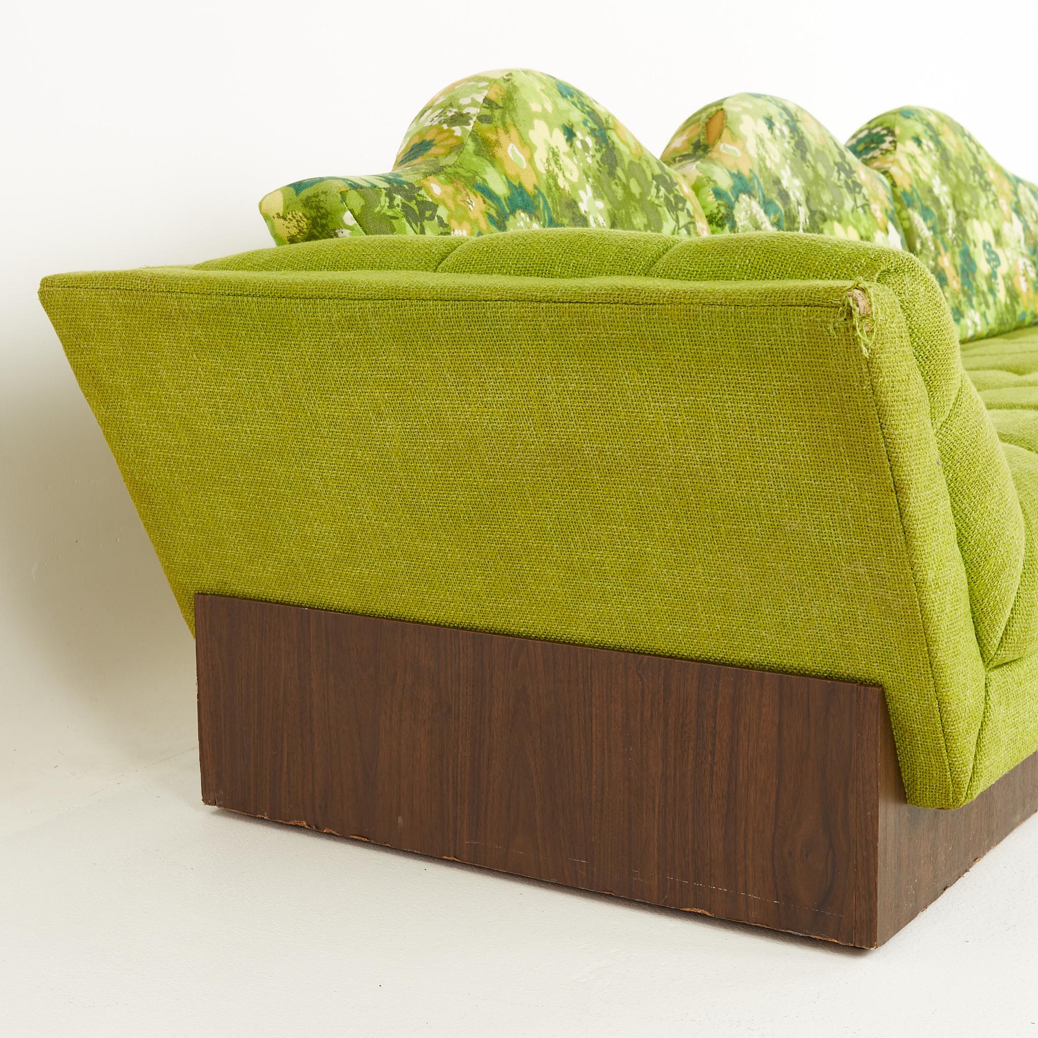 Adrian Pearsall Style Kroehler Mid Century Plinth Base Gondola Sofa 2