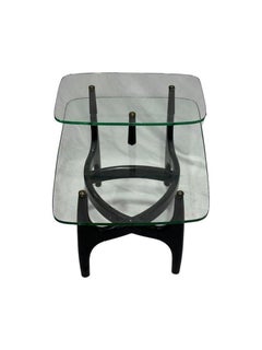 Adrian Pearsall Style Kroehler Sculptural Glass-Top Side Tables (Set of 2)