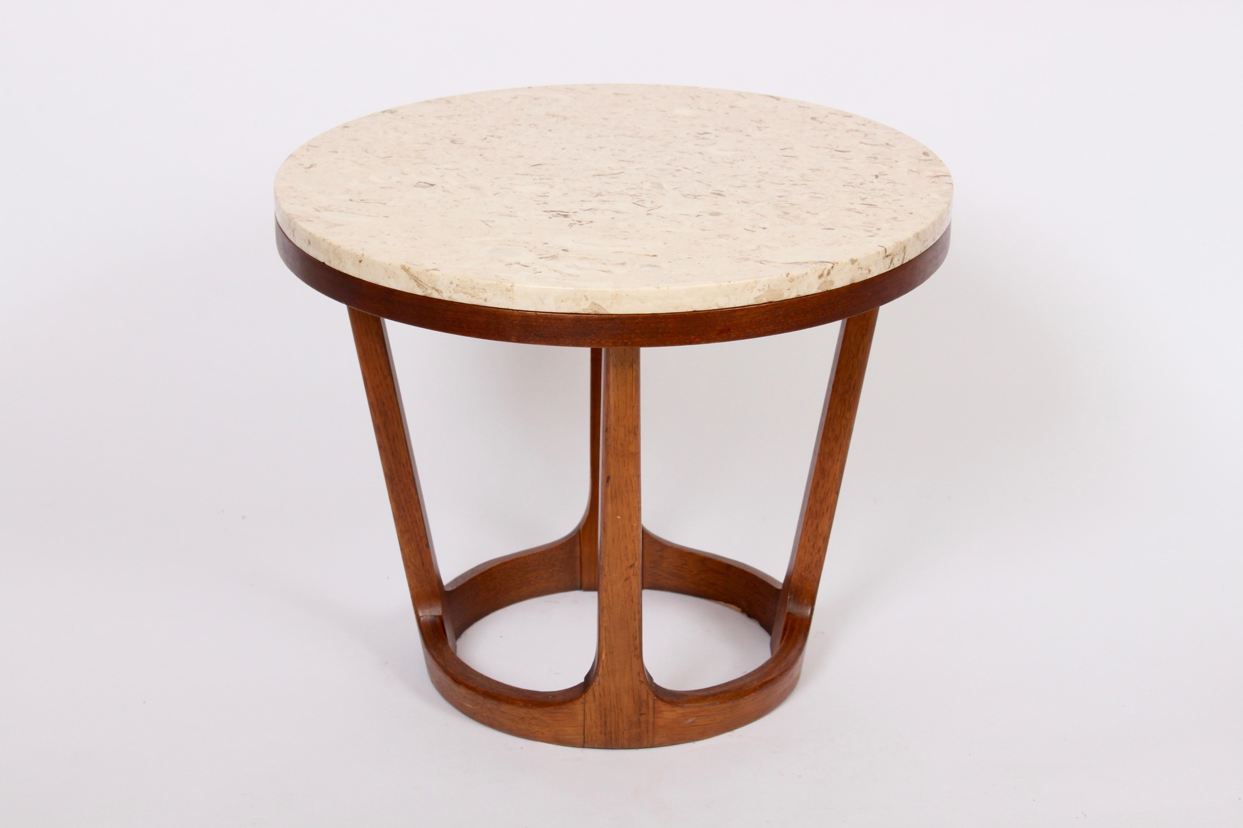Adrian Pearsall Style Lane Furniture Co. Travertine & Walnut Occasional Table 5