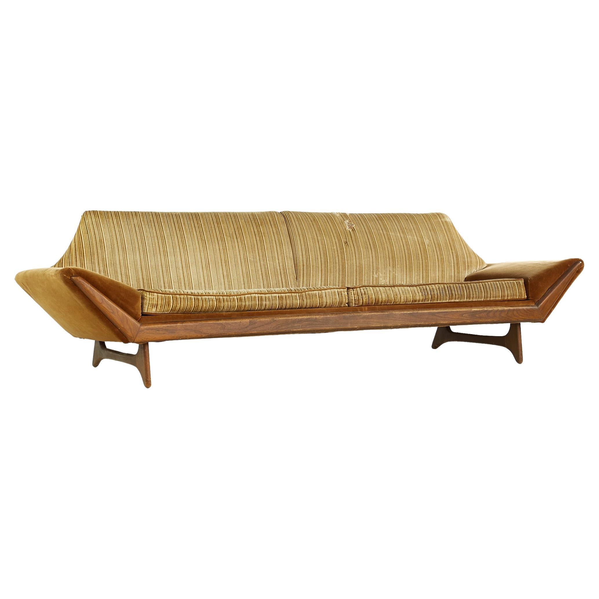 MidCentury Sculpted Gondola Sofa For Sale at 1stDibs