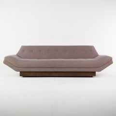 Adrian Pearsall Style Mid Century Plinth Base Gondola Sofa