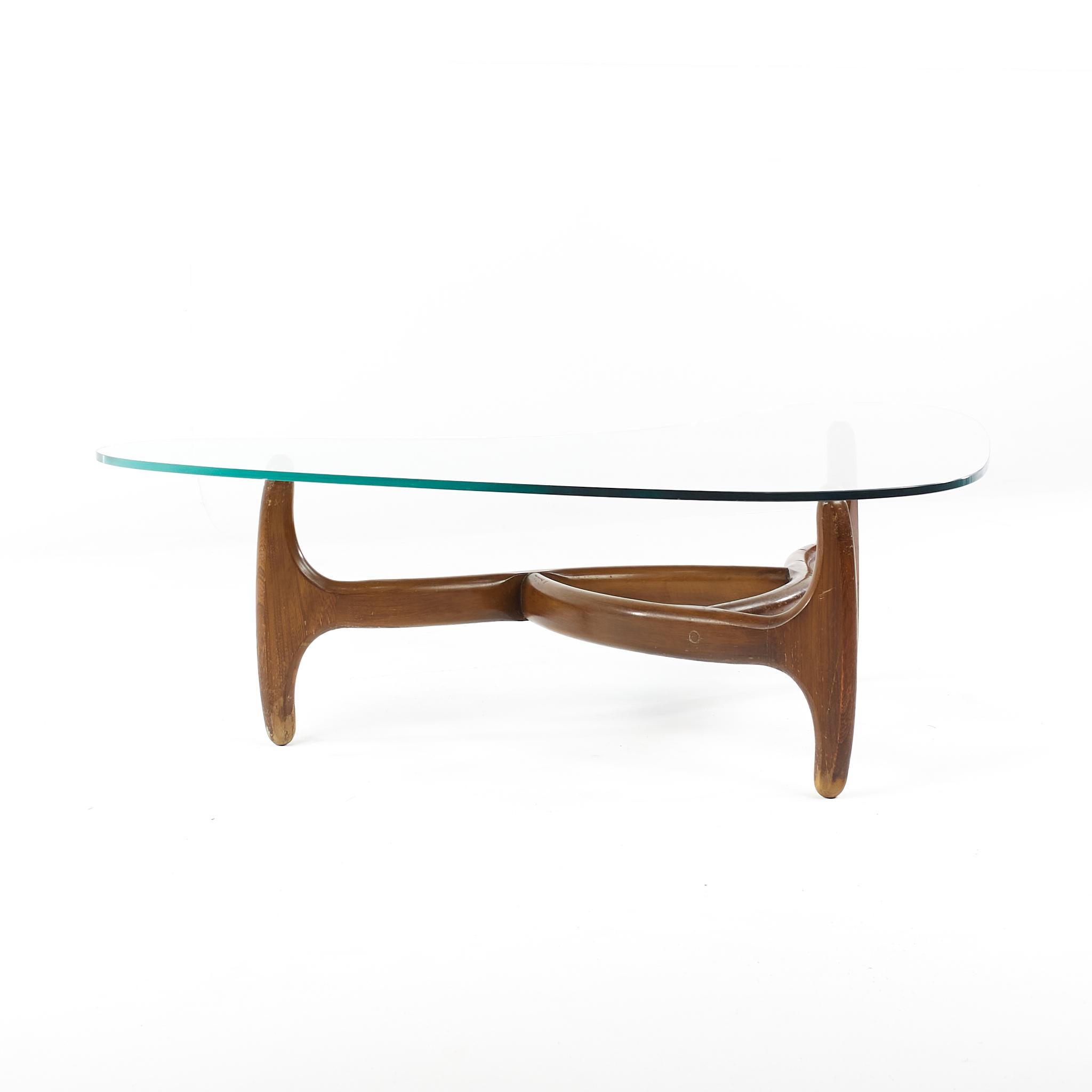 Adrian Pearsall Style Mid Century Tong Coffee Table In Good Condition In Franklin Park, IL