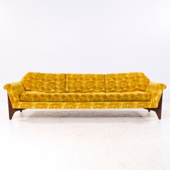 Adrian Pearsall Style Mid Century Walnut Gondola Sofa