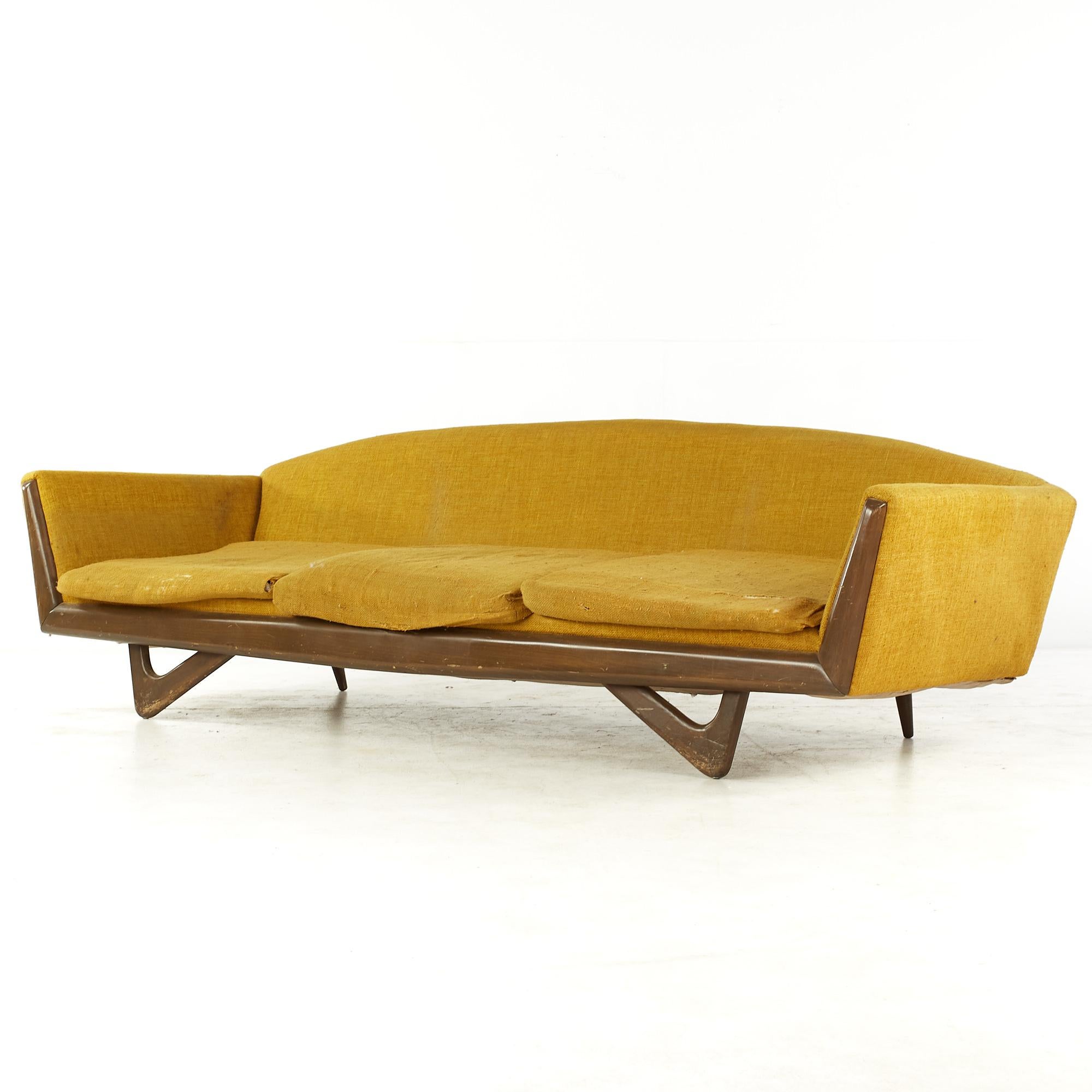 Adrian Pearsall Stil Mid Century Nussbaum Gondel Sofa (Moderne der Mitte des Jahrhunderts) im Angebot