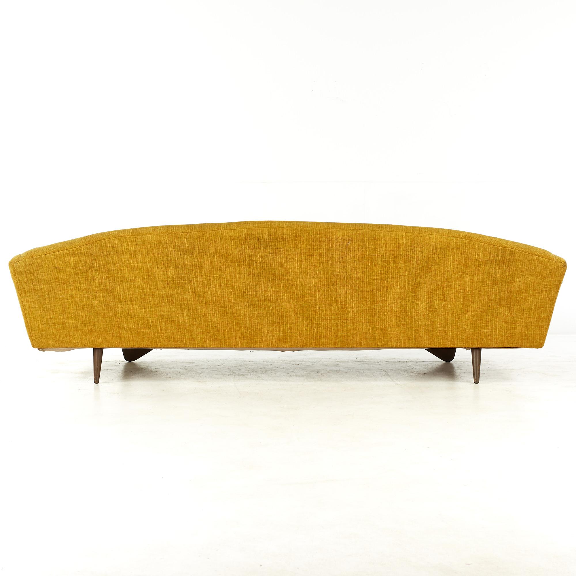 Adrian Pearsall Stil Mid Century Nussbaum Gondel Sofa im Zustand „Gut“ im Angebot in Countryside, IL
