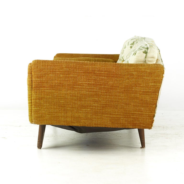 Adrian Pearsall Style Mid Century Walnut Gondola Sofa For Sale at 1stDibs