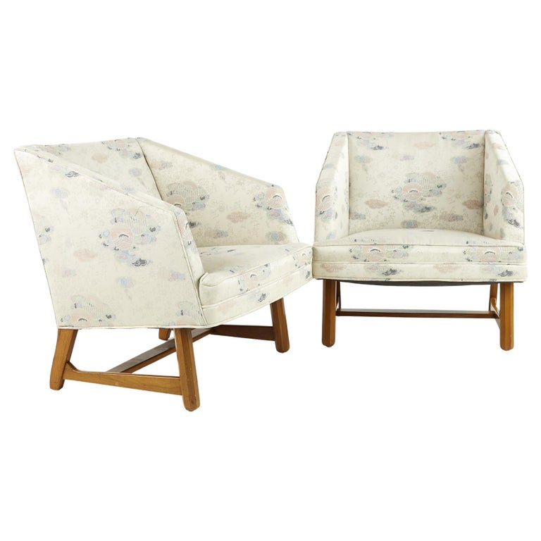 Adrian Pearsall Style Mid Century Walnut Lounge Chairs, Pair For Sale